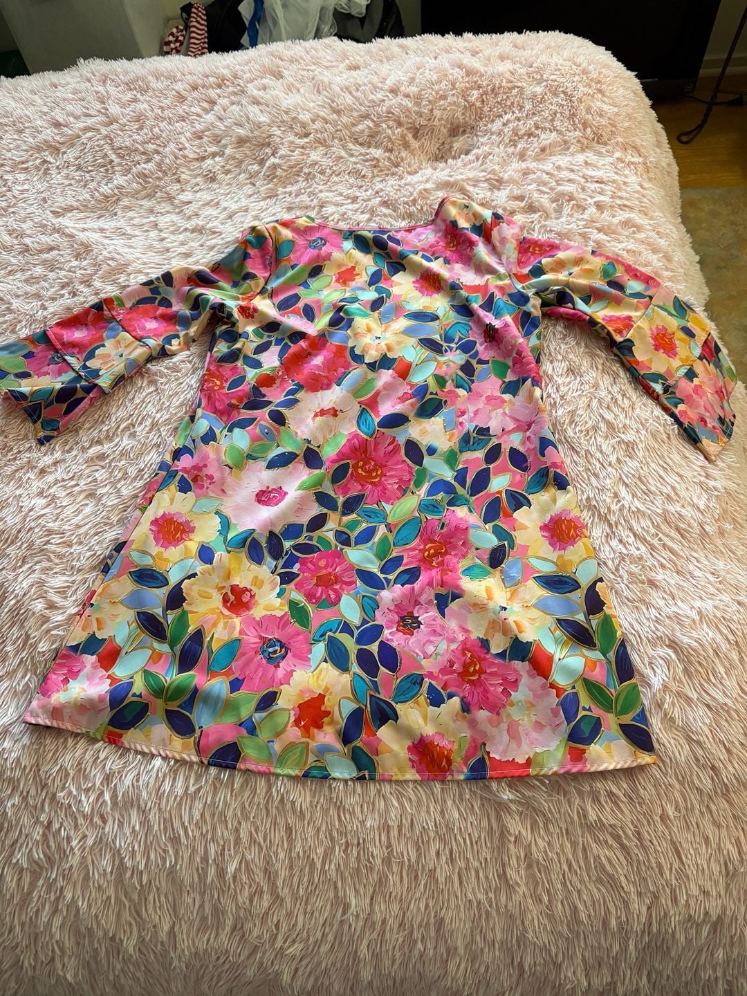 Unbranded Floral Bell Sleeve Dress Size M Multicolor Polyester 6
