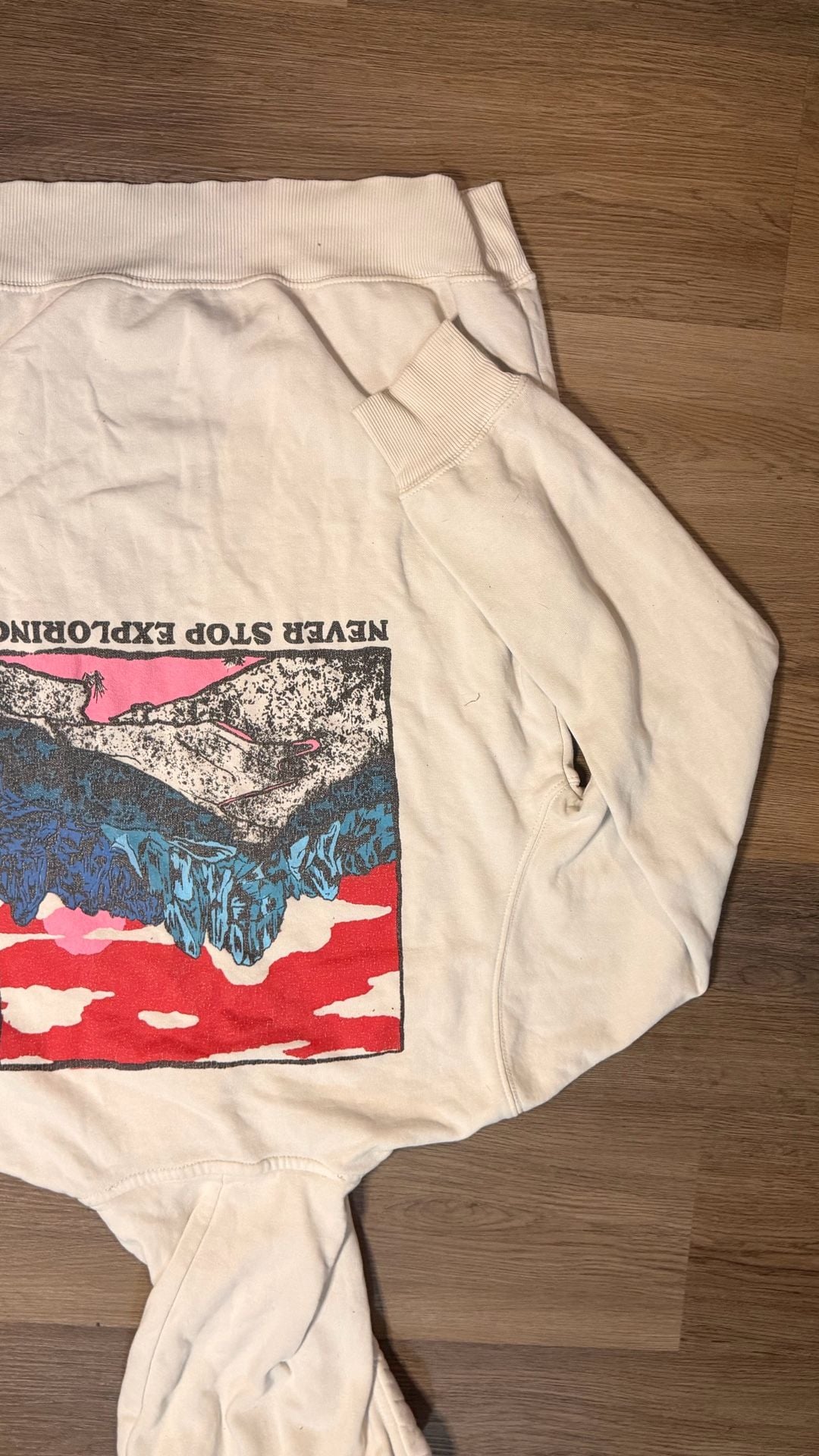 The North Face Graphic Hoodie Size S Off-White Never Stop Exploring 9