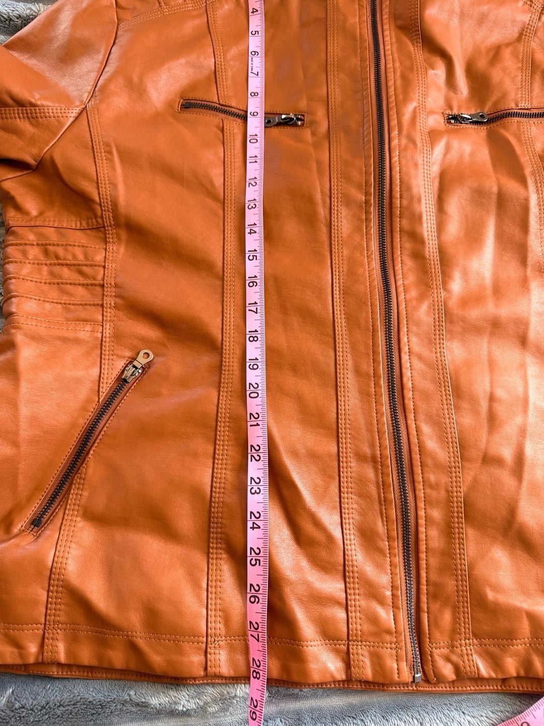 Tagoo Womens Faux Leather Hooded Motorcycle Jacket Size 5XL Brown  9