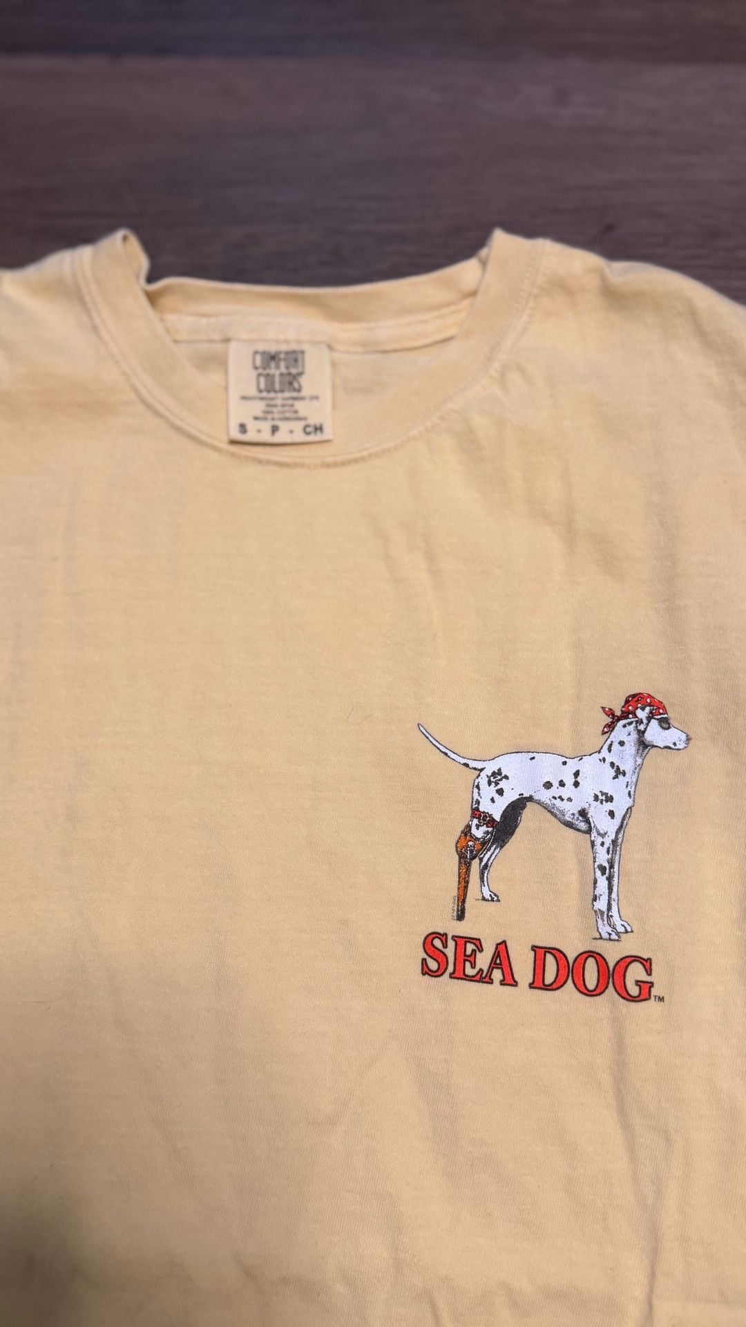 Comfort Colors Sea Dog T-Shirt Size S Yellow Graphic 5
