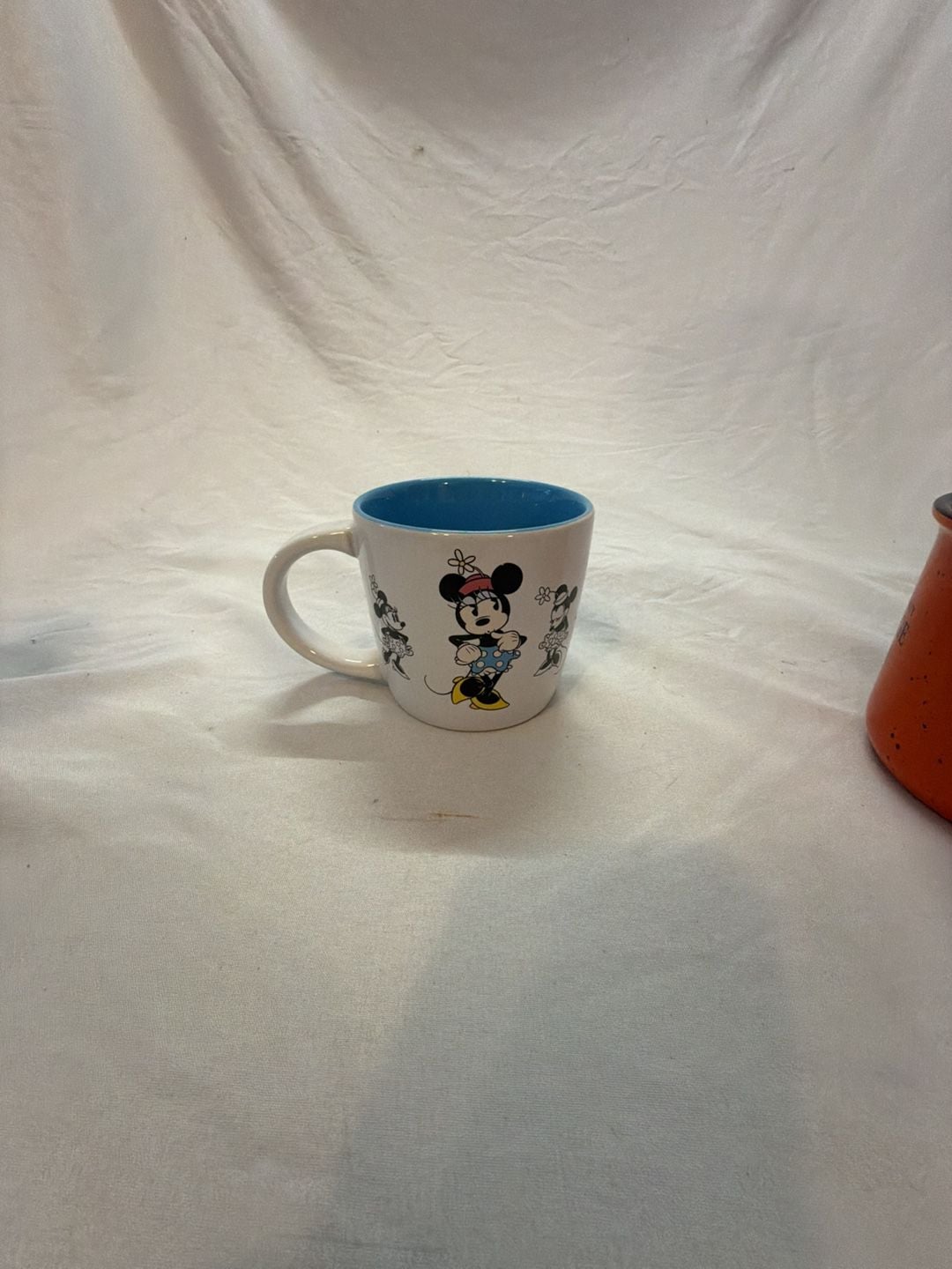 Disney Parks Minnie Mouse Ceramic Coffee Mug Blue Interior 2