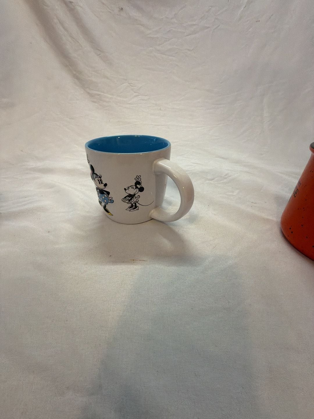Disney Parks Minnie Mouse Ceramic Coffee Mug Blue Interior 3