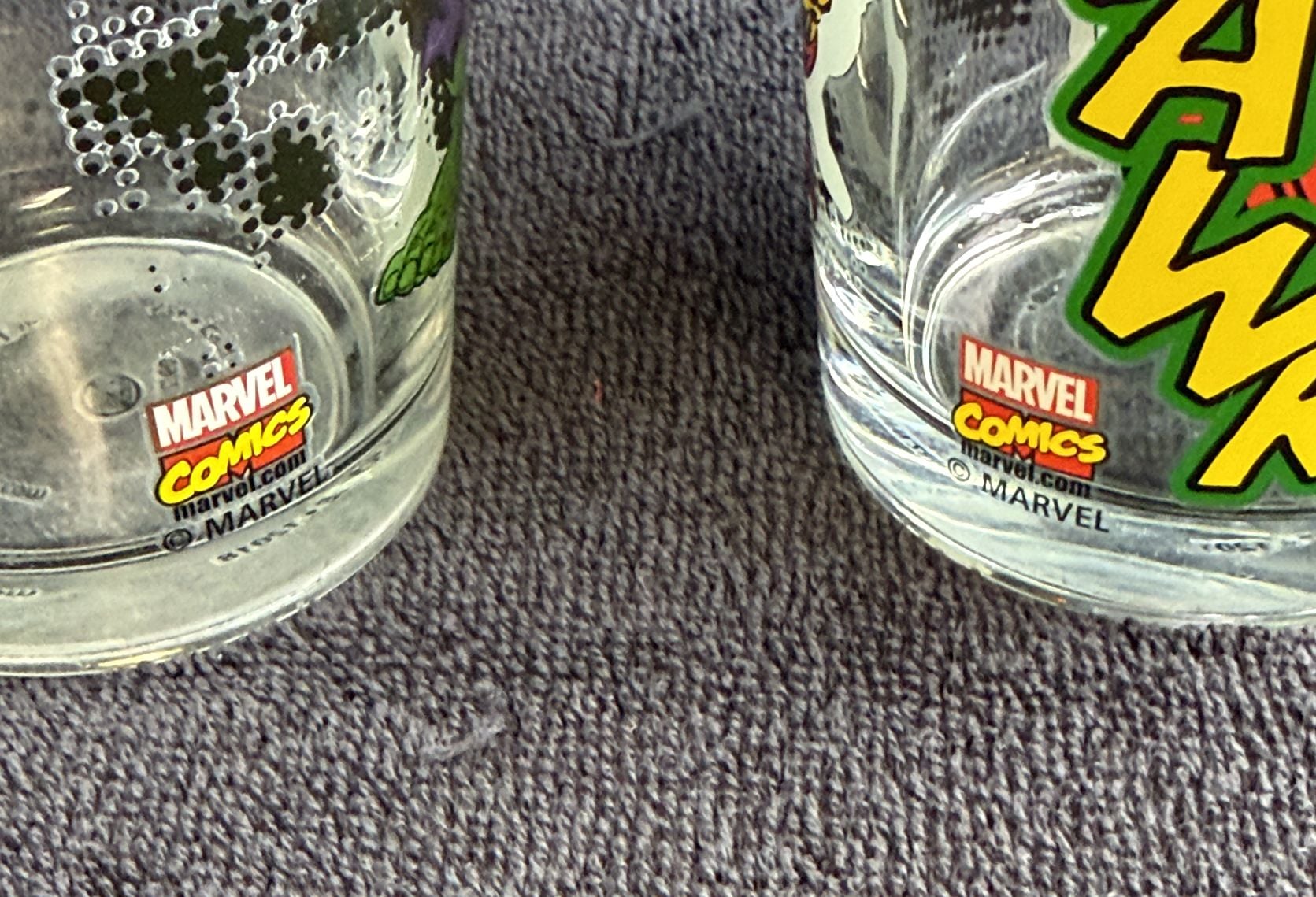 Marvel Comics Pint Glasses Set of 2 Captain America, Iron Man, Hulk, & Thor 3