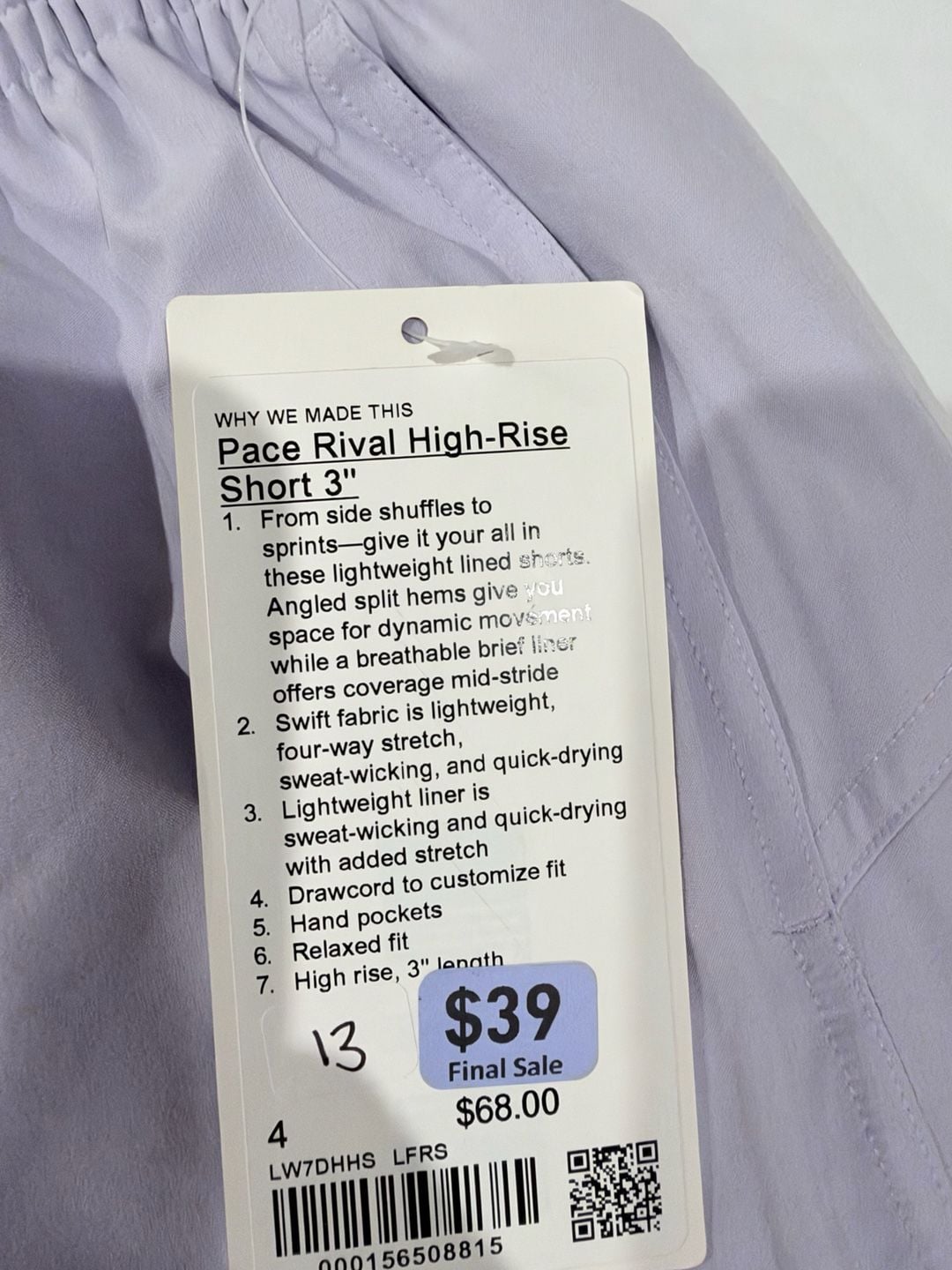 Lululemon Pace Rival High-Rise Short 3 Size 4 10