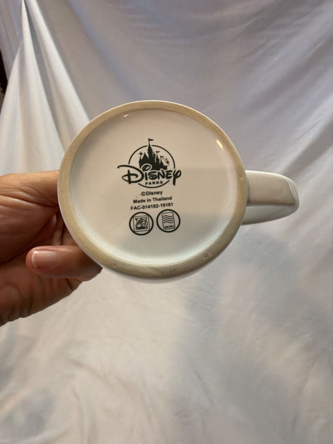 Disney Parks Minnie Mouse Ceramic Coffee Mug Blue Interior 8