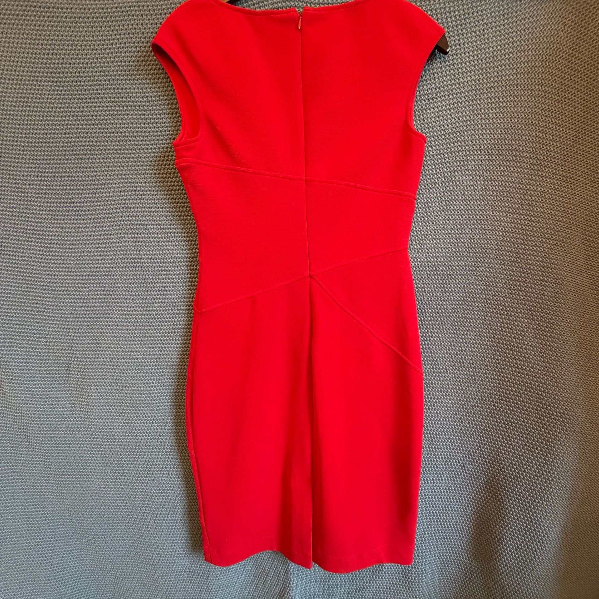 Adrianna Papell Bandage Bodycon Dress Size 4 Red V-Neck Party Mini 5