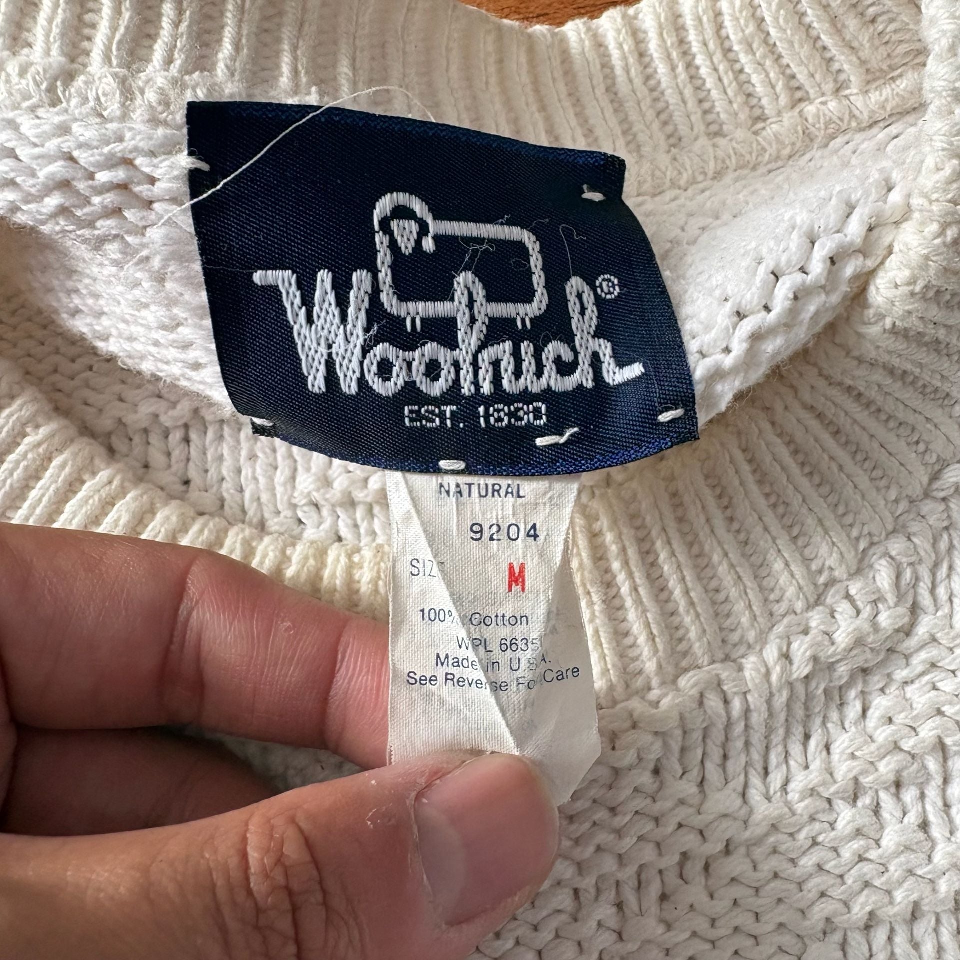 Woolrich Vintage Knit Sweater Size M Made In USA 4