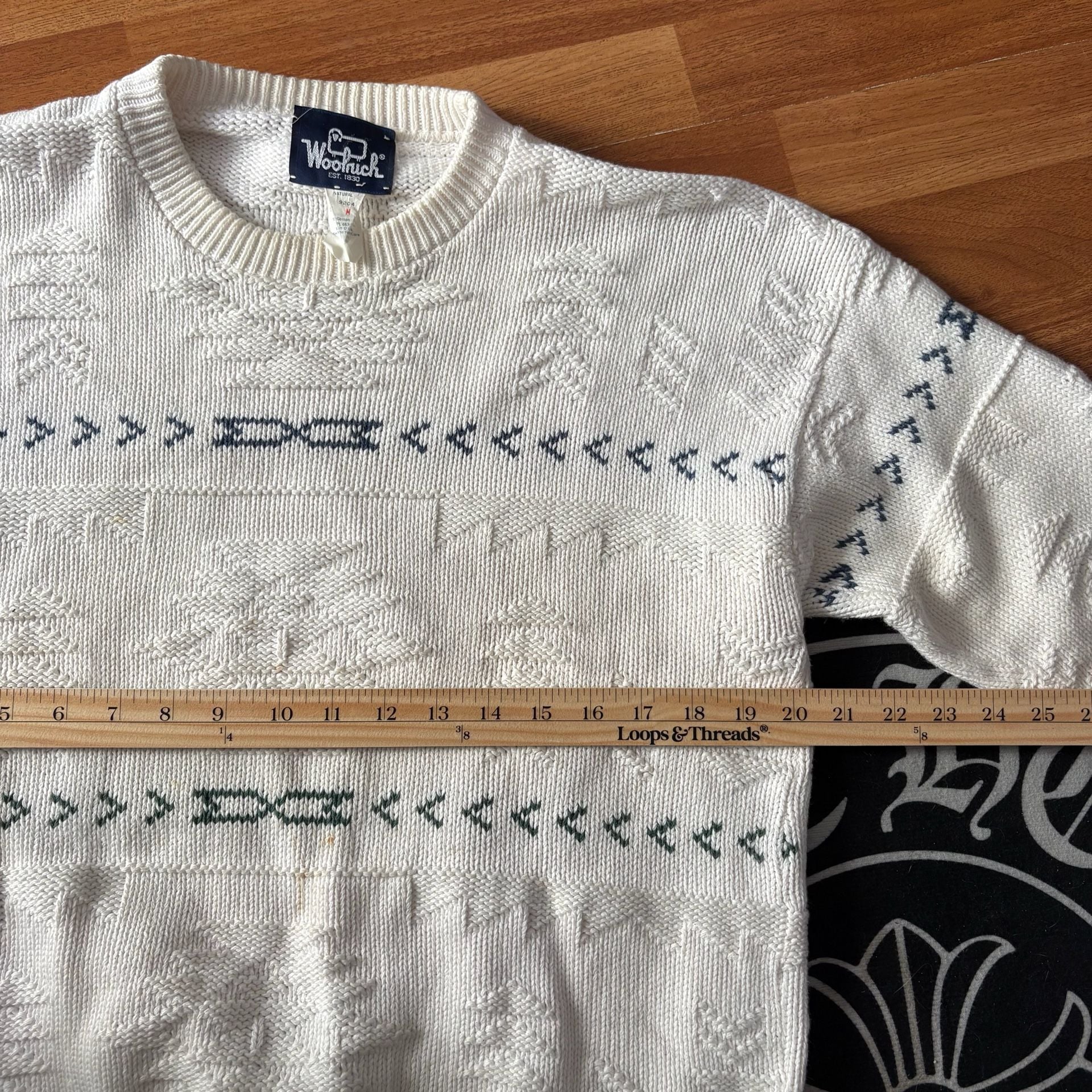 Woolrich Vintage Knit Sweater Size M Made In USA 8