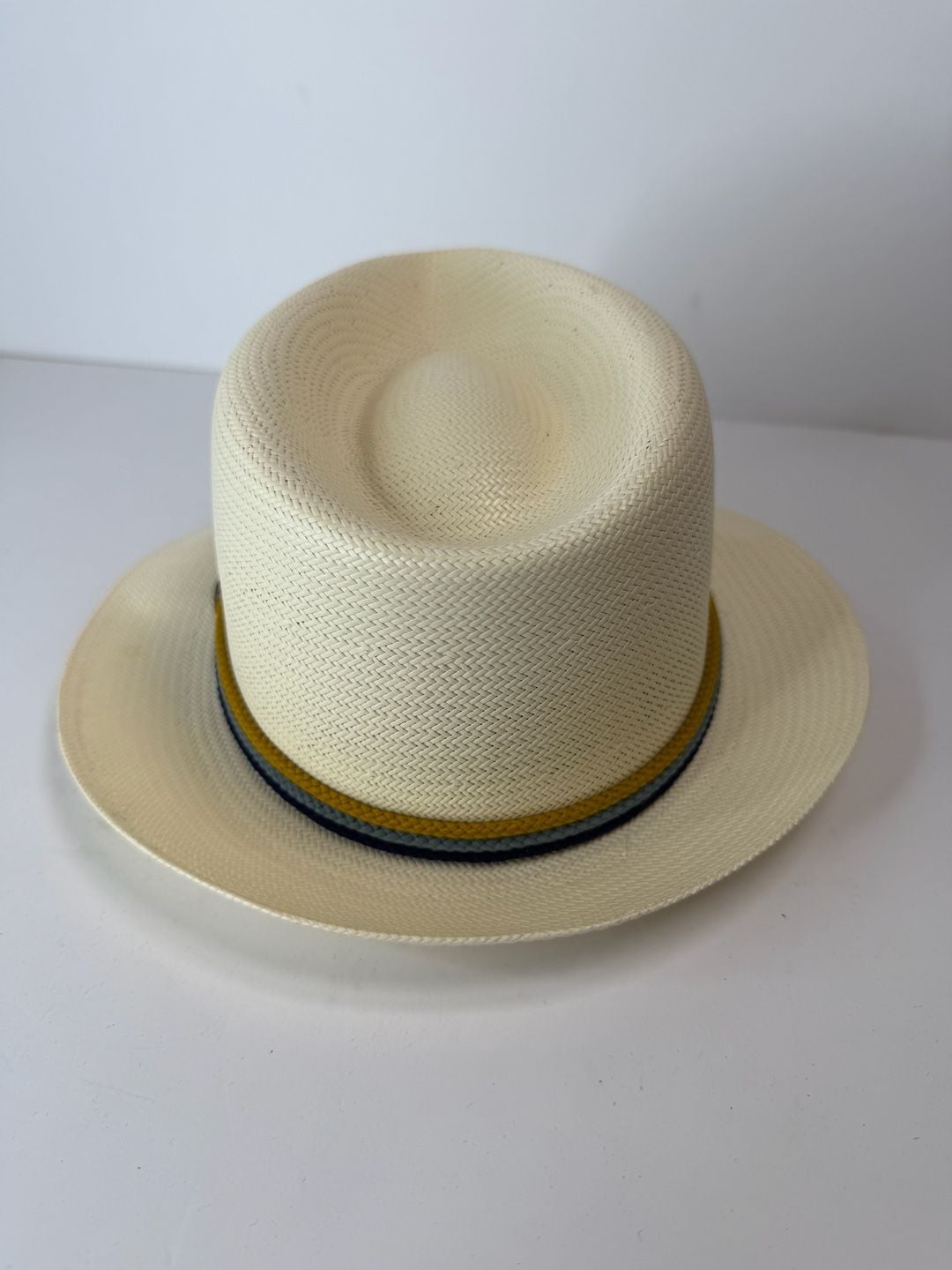 Stetson Straw Fedora Hat Size 7 1/8 Made In USA 4