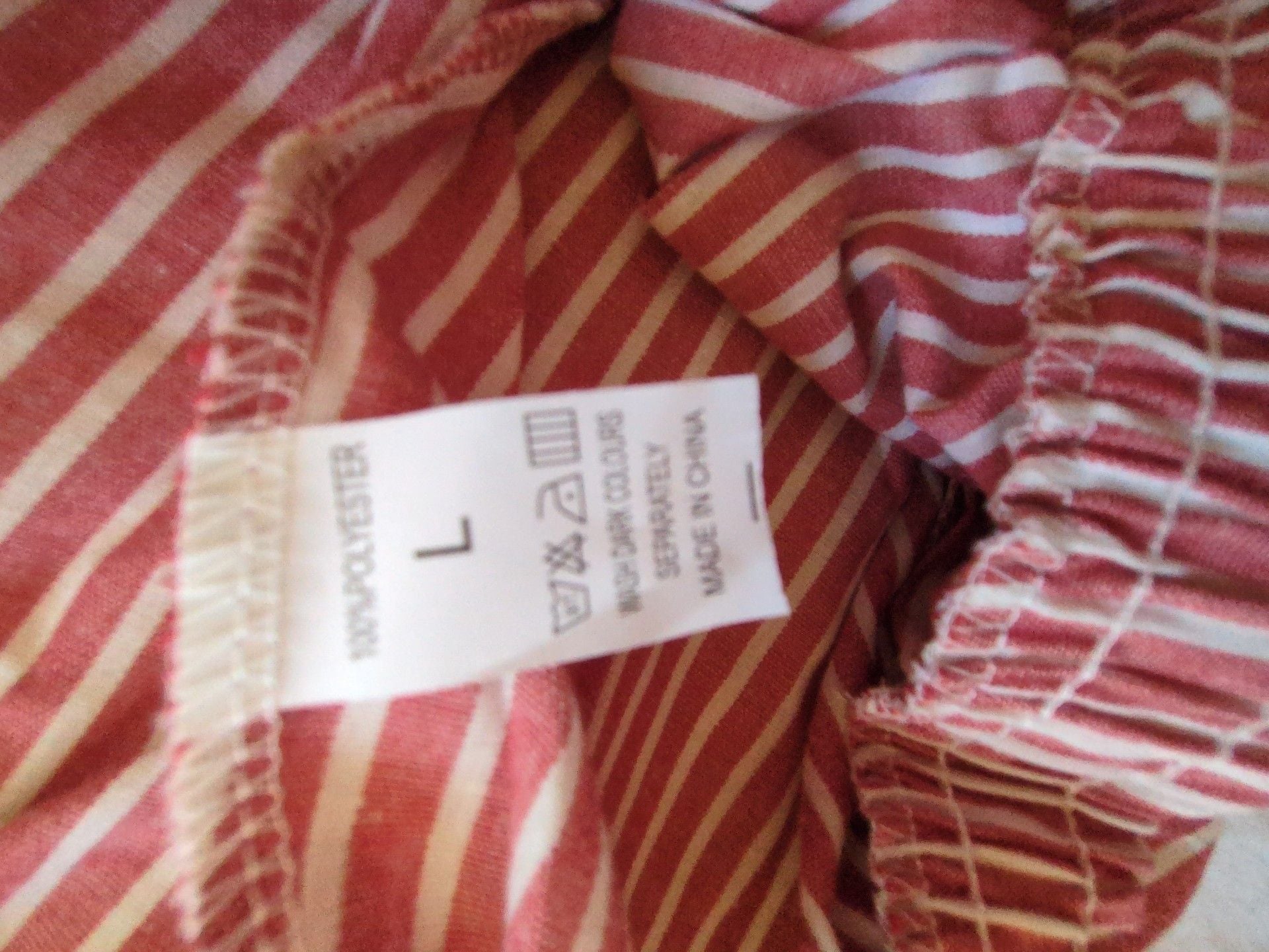 Unbranded Red Striped Lounge Pants Size L Drawstring Casual 5