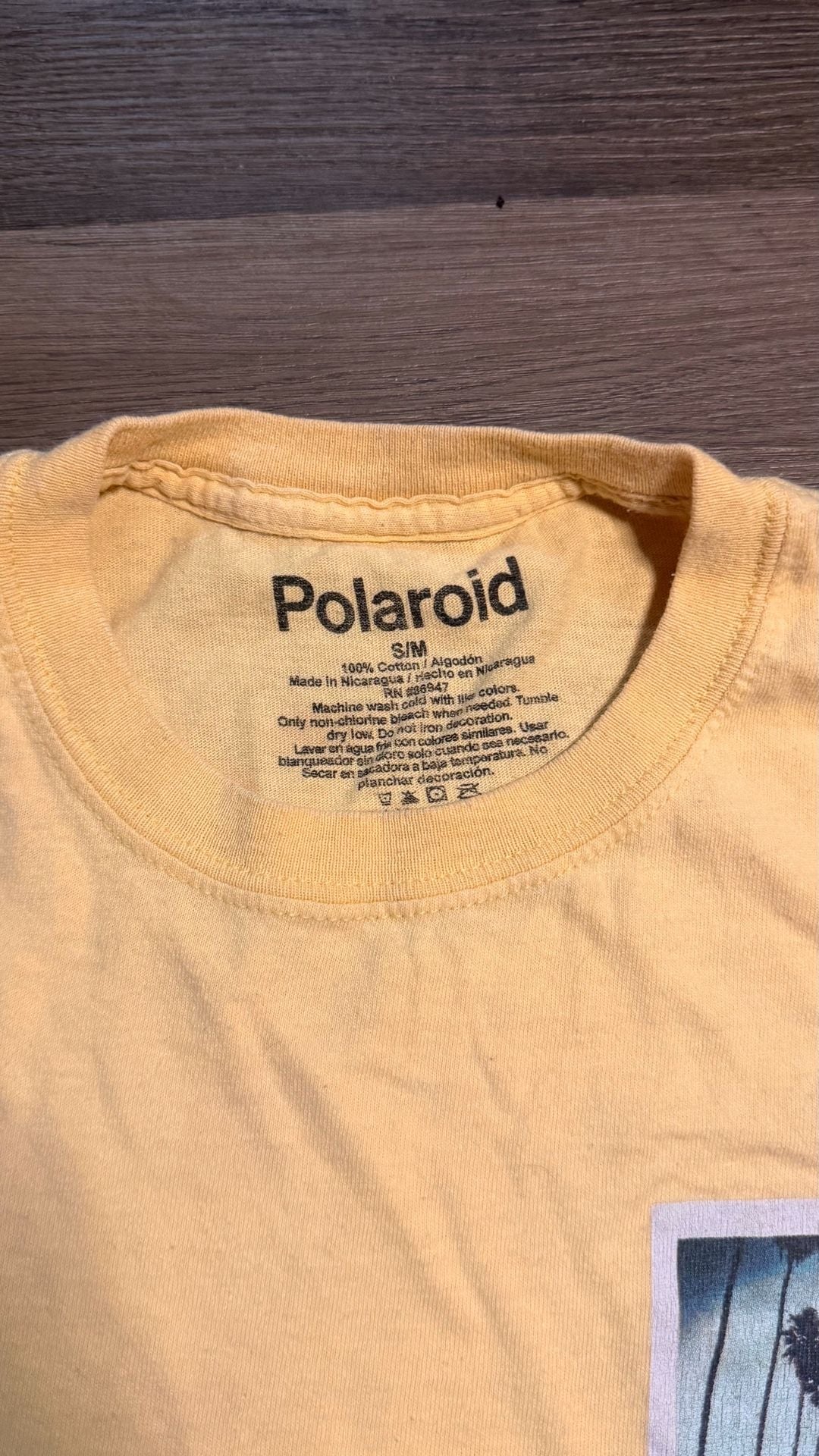 Polaroid T-Shirt Size S/M Yellow Graphic Tee 3