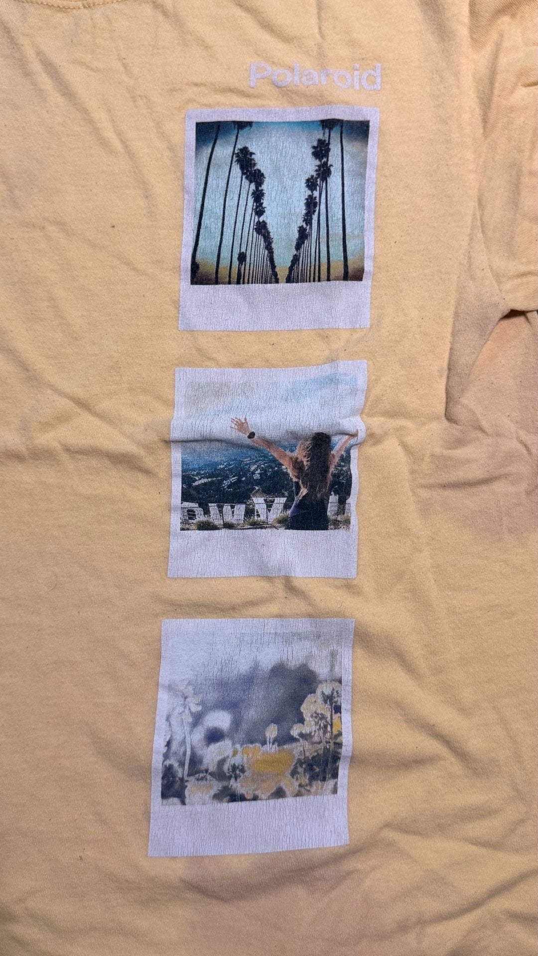 Polaroid T-Shirt Size S/M Yellow Graphic Tee 4
