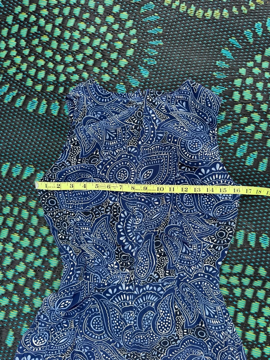 Maggy London Kenneth Nolan Dress Size 8 Blue Paisley Silk Midi 6