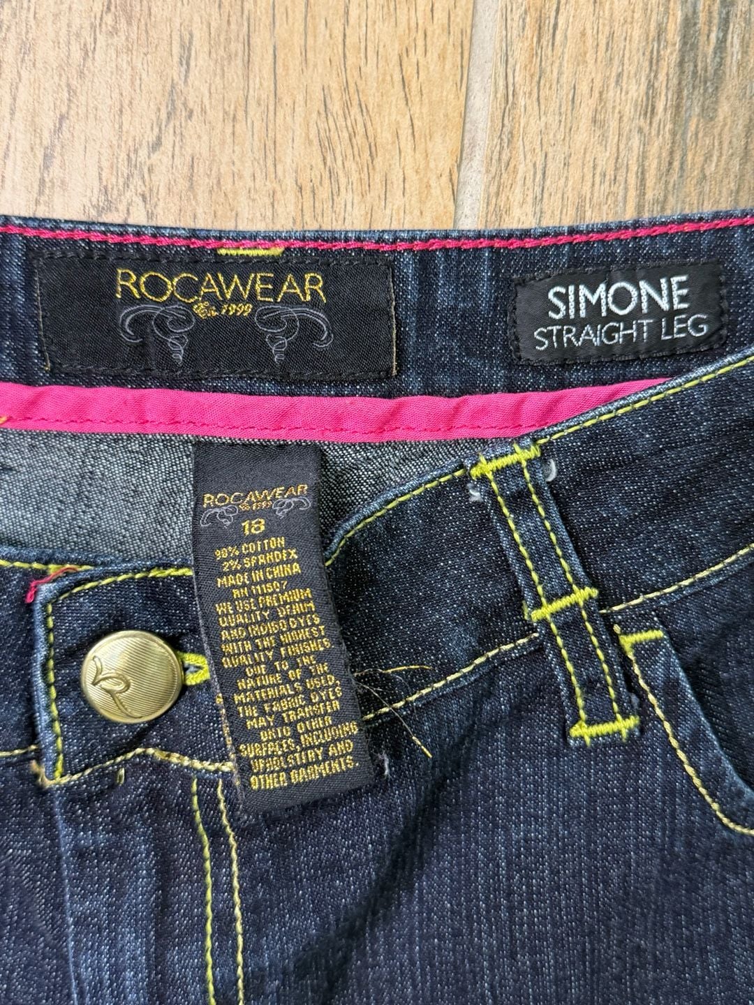 Rocawear Simone Straight Leg Jeans Size 18 Dark Wash Denim 6