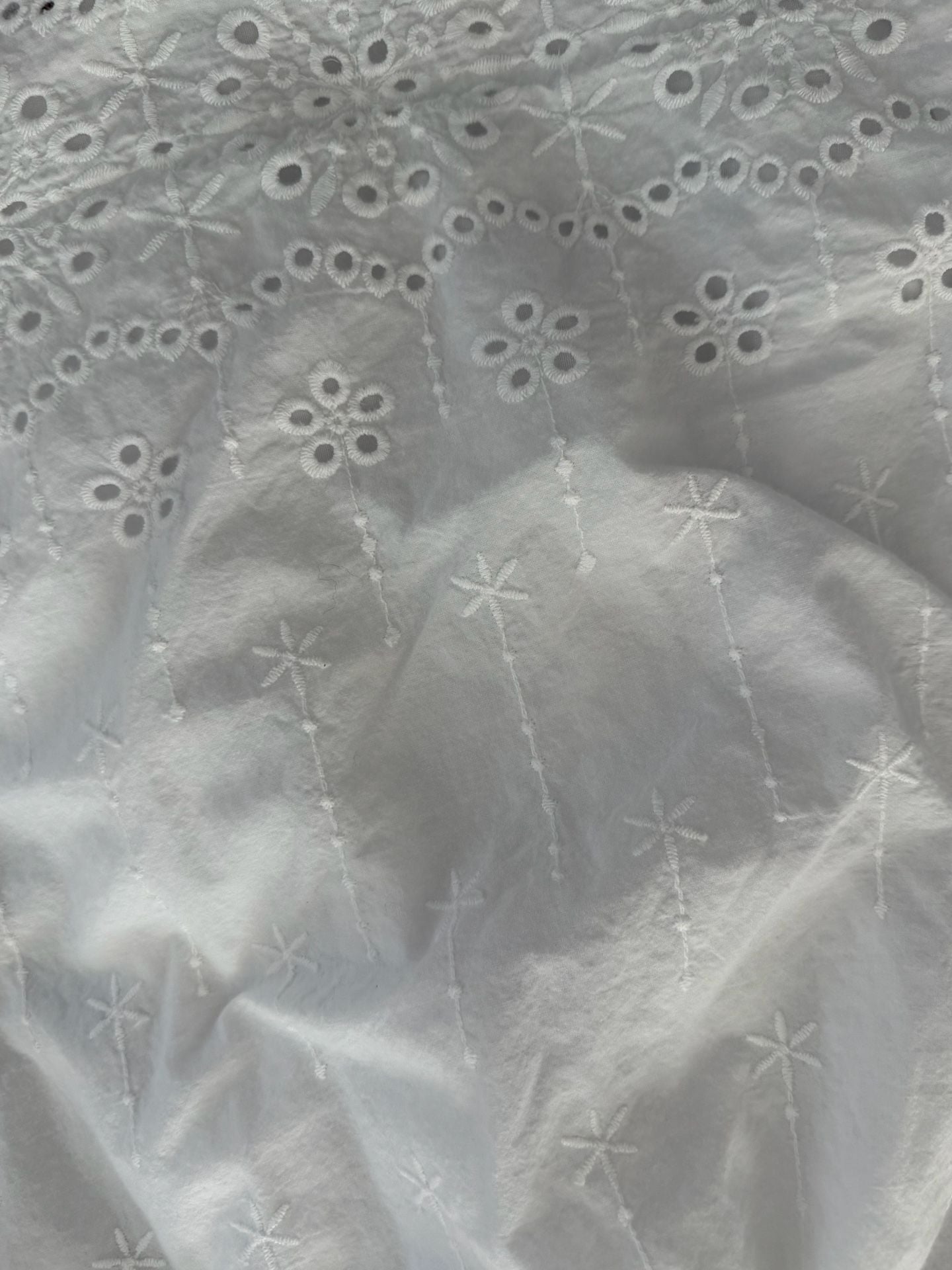 Ophelia Roe Eyelet Blouse Size S White Scalloped Ruffle Trim 3