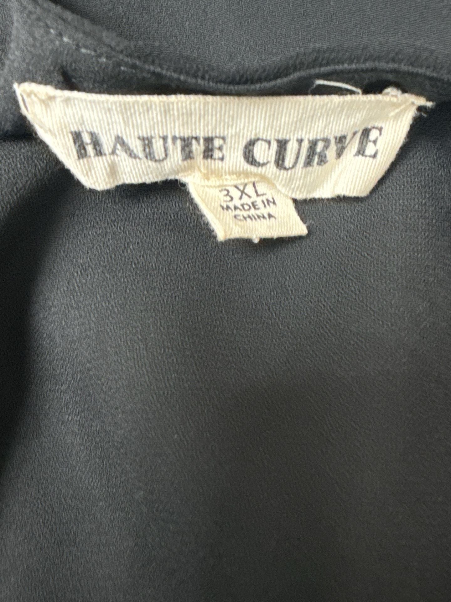 Haute Curve Pleated Dress Size 3XL Black Long Sleeve 6