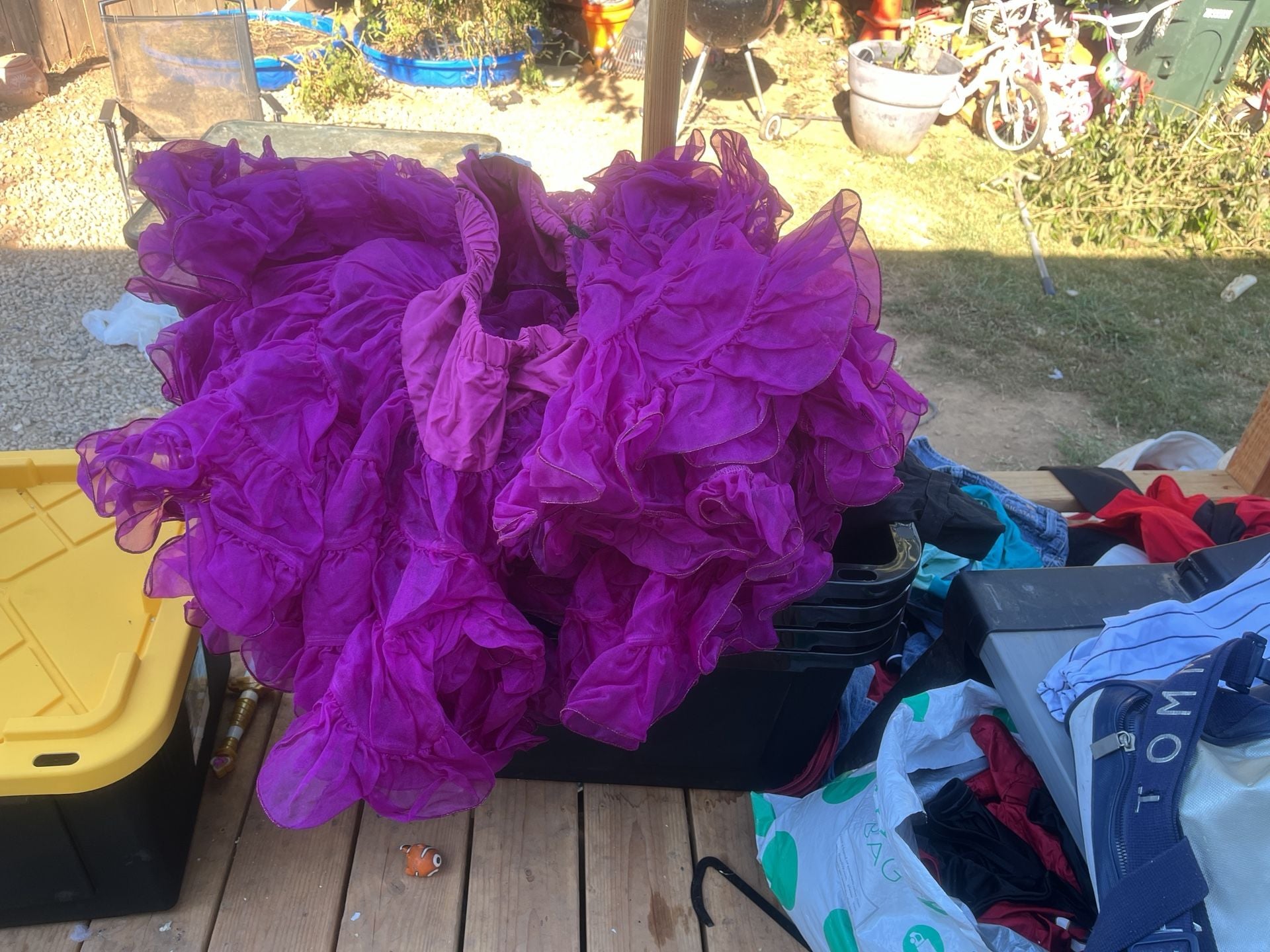Vintage 1980Square Dancin Petticoat Skirt Size M Purple Organza Ruffle Crinoline 4