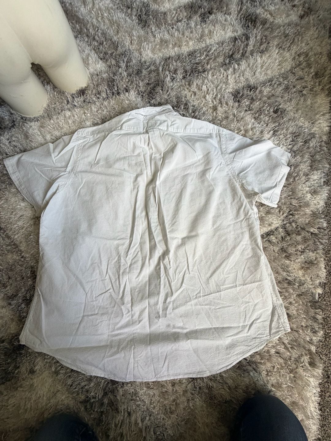 Ralph Lauren Short Sleeve Button Down Shirt Size XXL White Seersucker 4