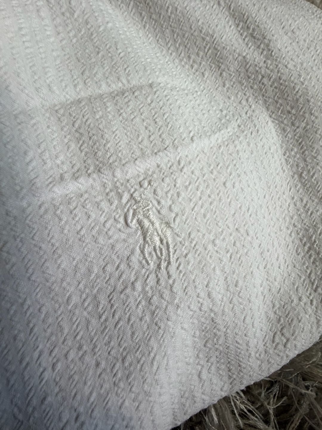 Ralph Lauren Short Sleeve Button Down Shirt Size XXL White Seersucker 6