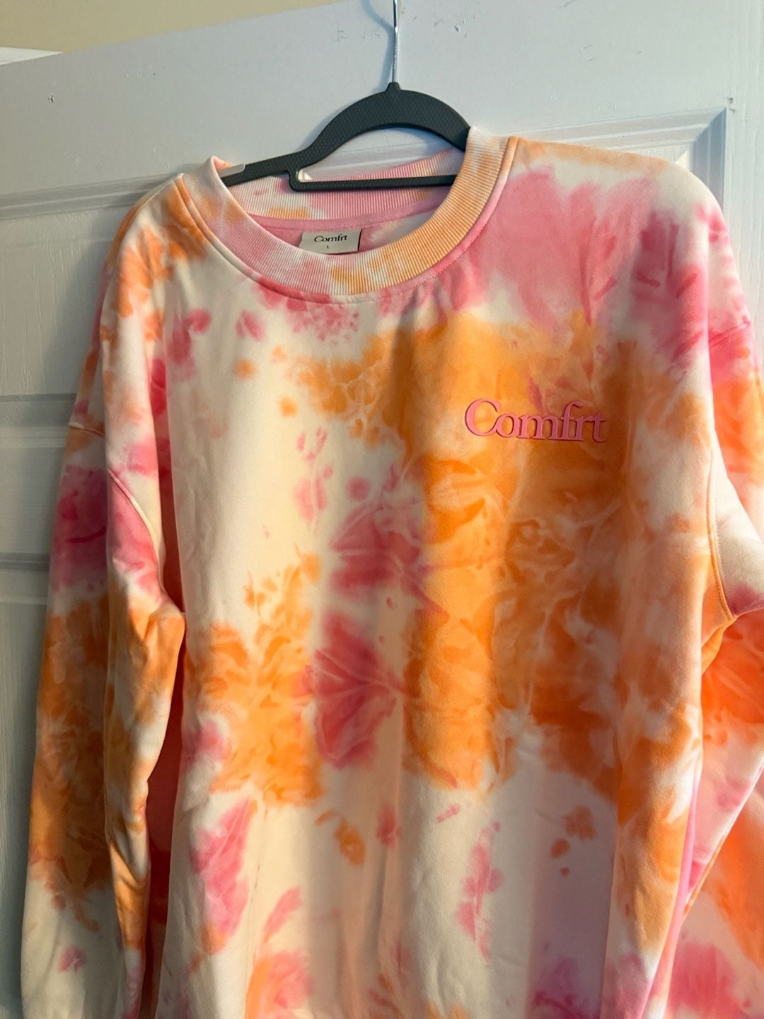 Comfrt Minimalist Crew Sweatshirt Size L Sunset Tie Dye 2