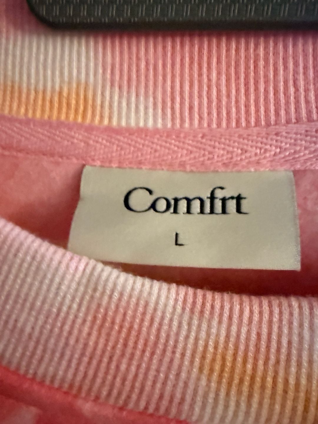 Comfrt Minimalist Crew Sweatshirt Size L Sunset Tie Dye 4