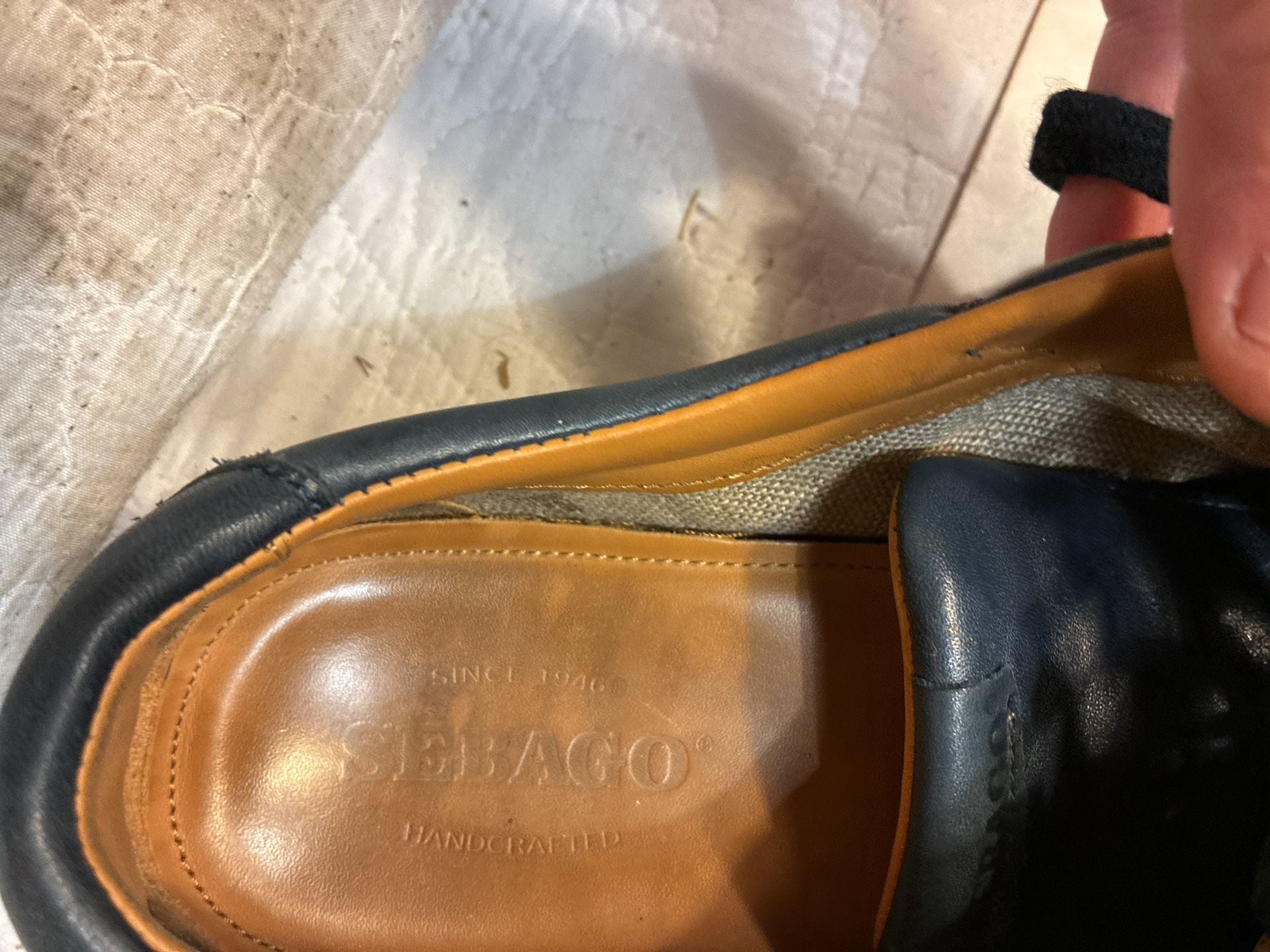 Sebago Leather Sneakers Navy Blue Casual Shoes 12