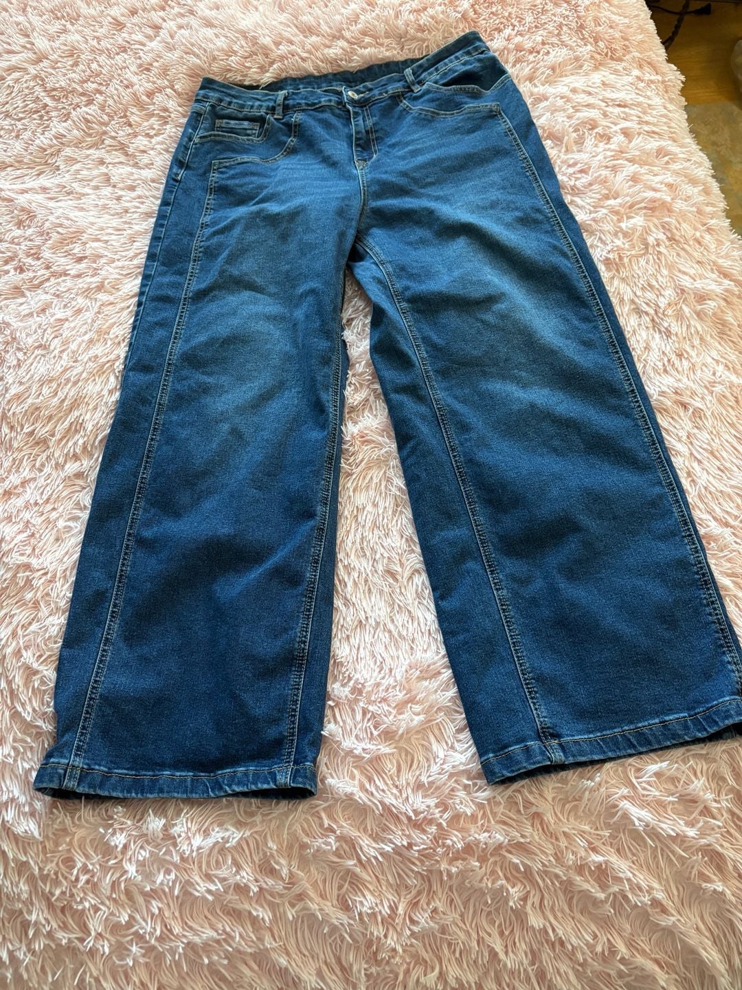 Sidefeel Wide Leg Jeans Size 16 Blue Denim 3