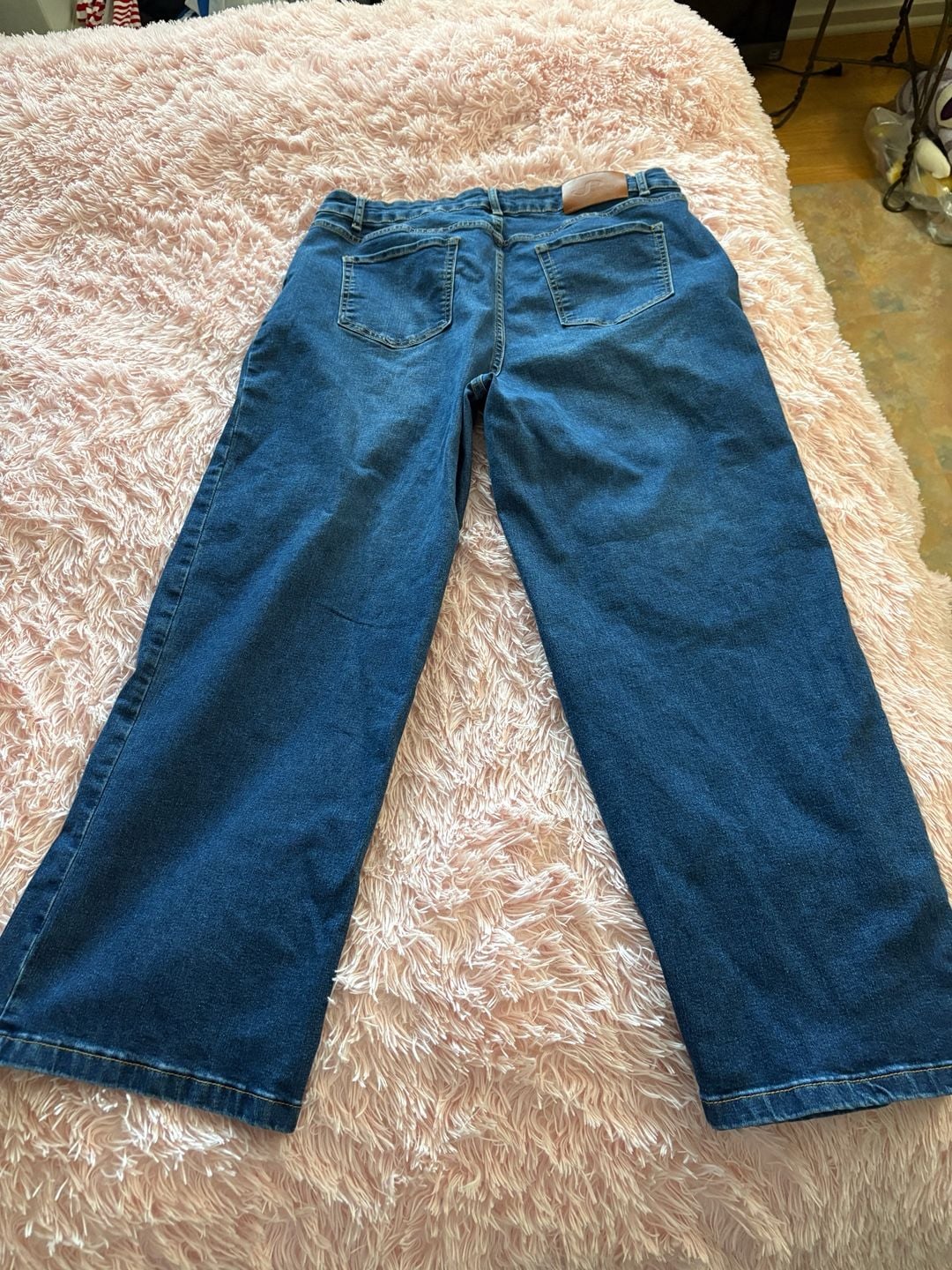 Sidefeel Wide Leg Jeans Size 16 Blue Denim 4