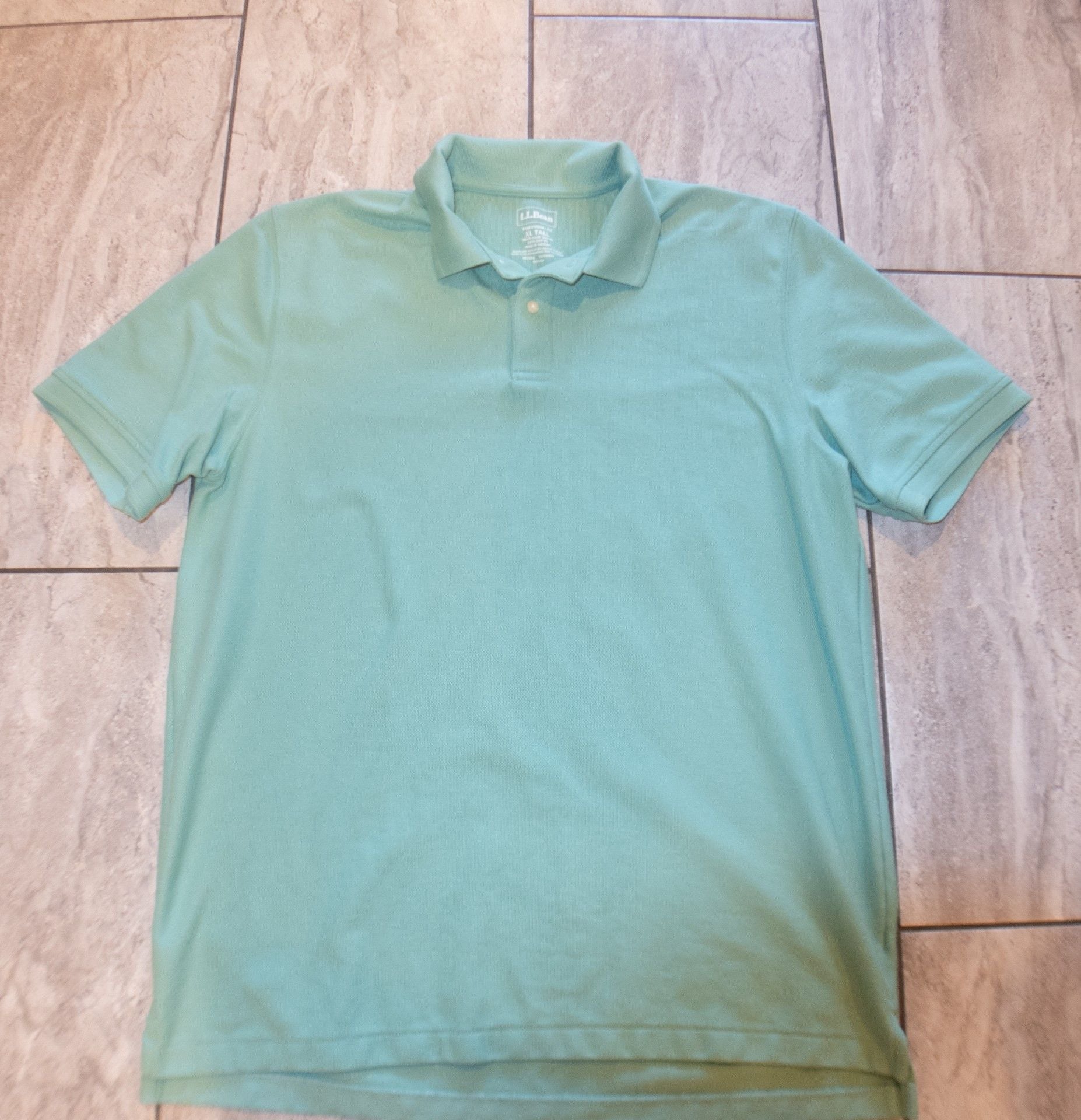 LL Bean Traditional Fit Polo Shirt XL Tall Green Cotton 2