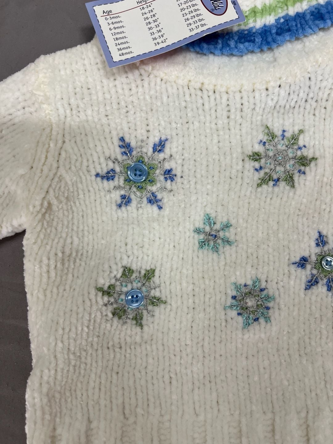 Koala Kids Snowflake Turtleneck Sweater Size 0-3M White baby winter 8
