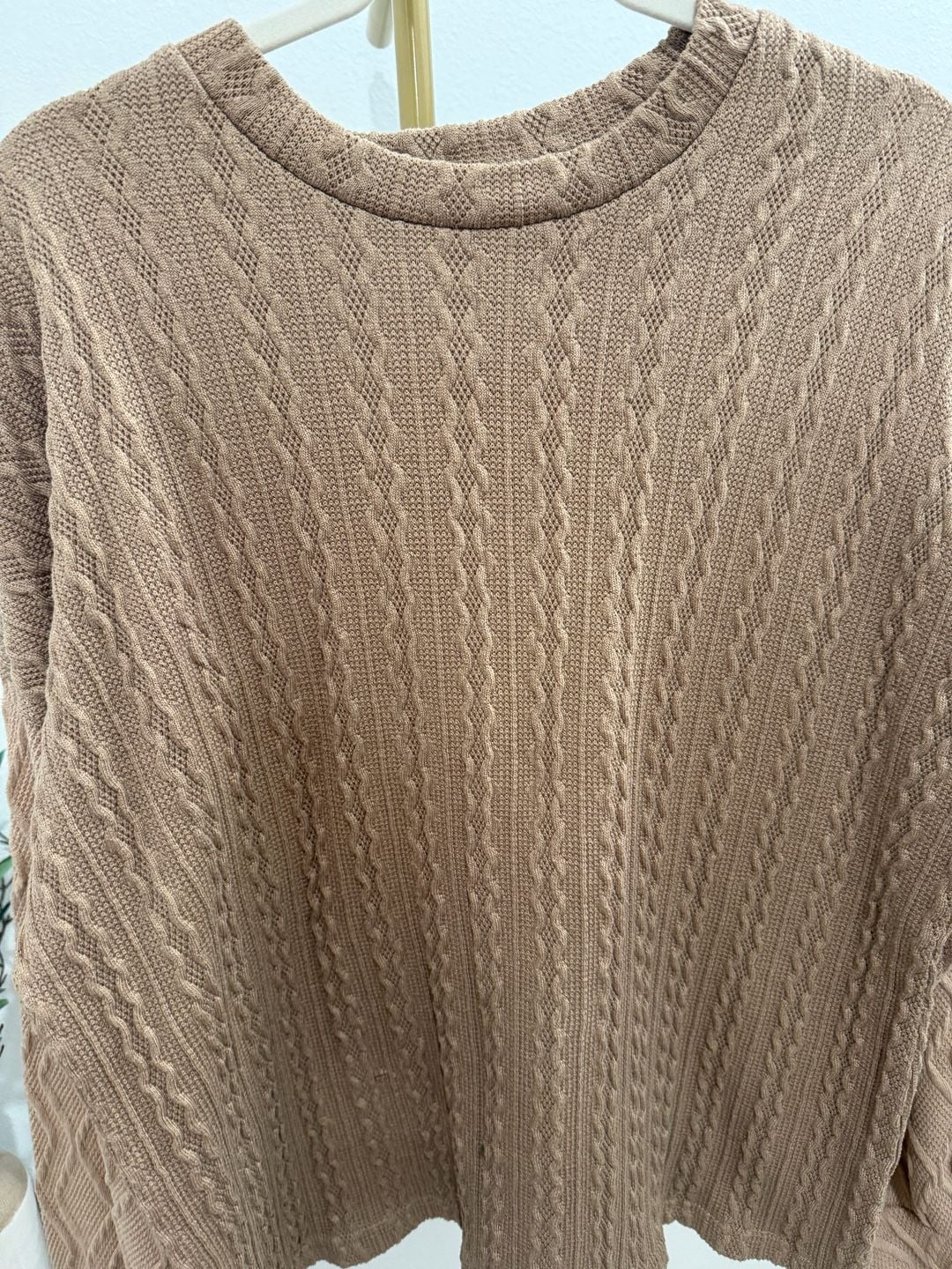 Grace & Emma Sweater Size 2XL Brown Cable Knit Long Sleeve 3