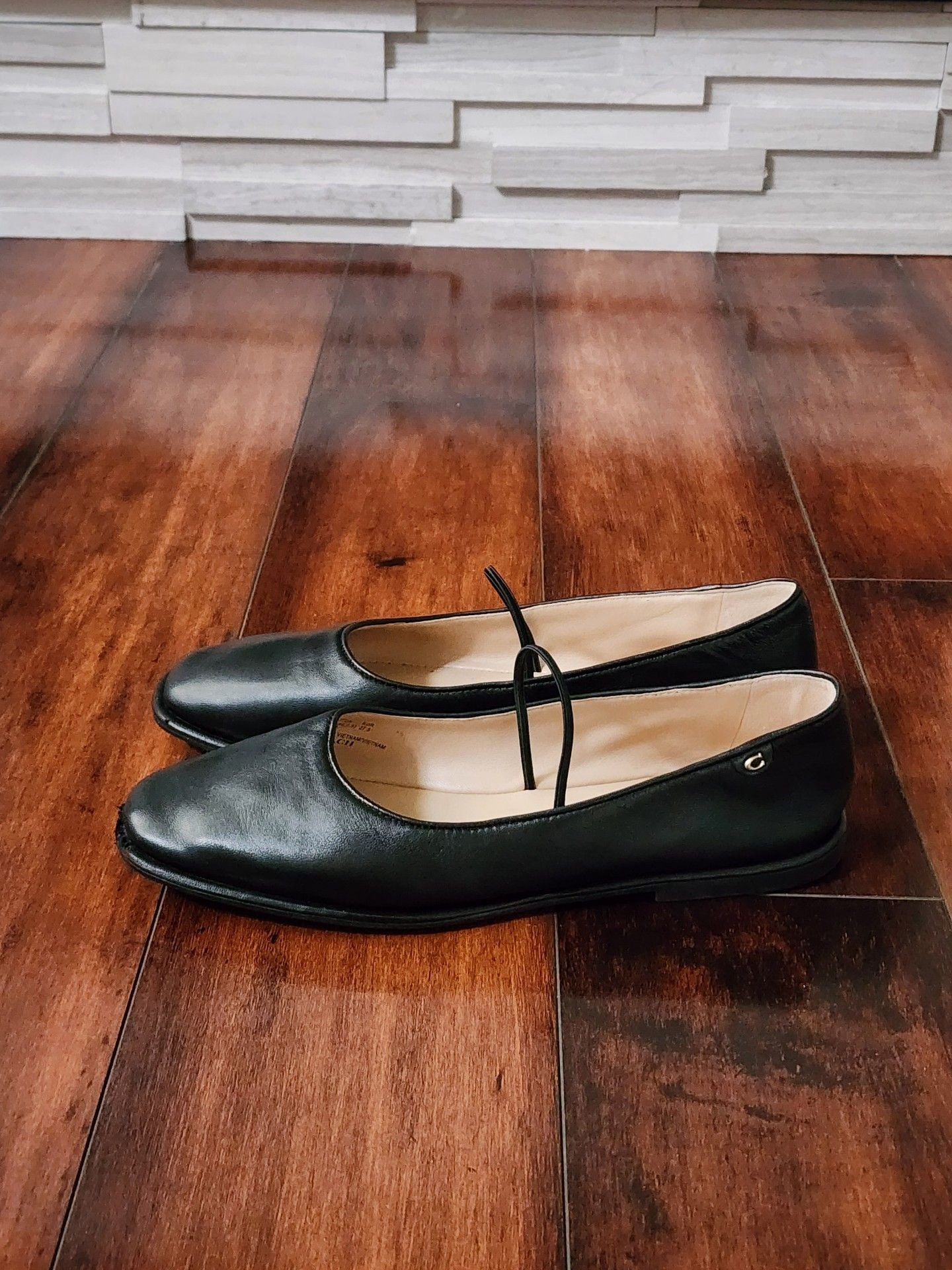 COACH Emilia Mary Jane Flats – Black Leather – Women’s 7.5 5