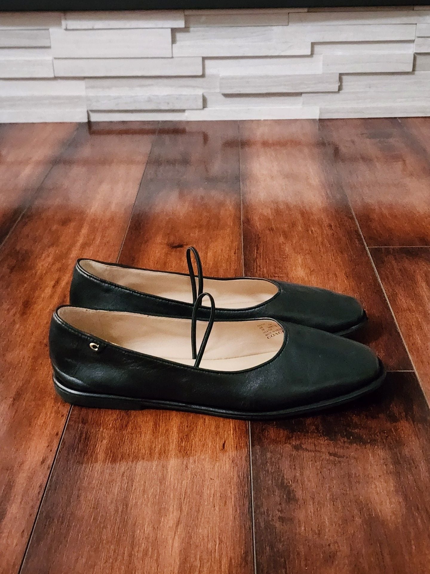 COACH Emilia Mary Jane Flats – Black Leather – Women’s 7.5 7