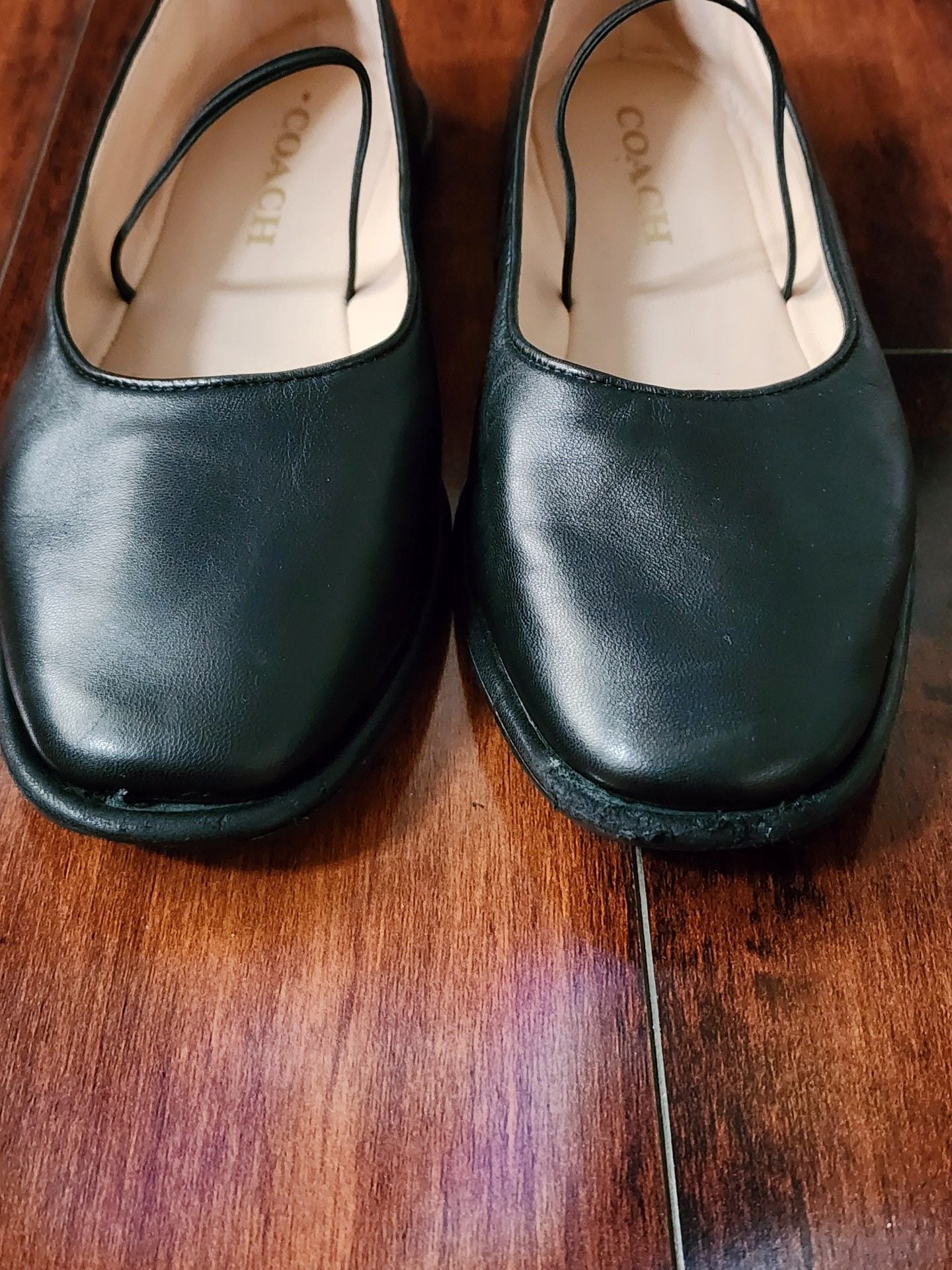 COACH Emilia Mary Jane Flats – Black Leather – Women’s 7.5 8