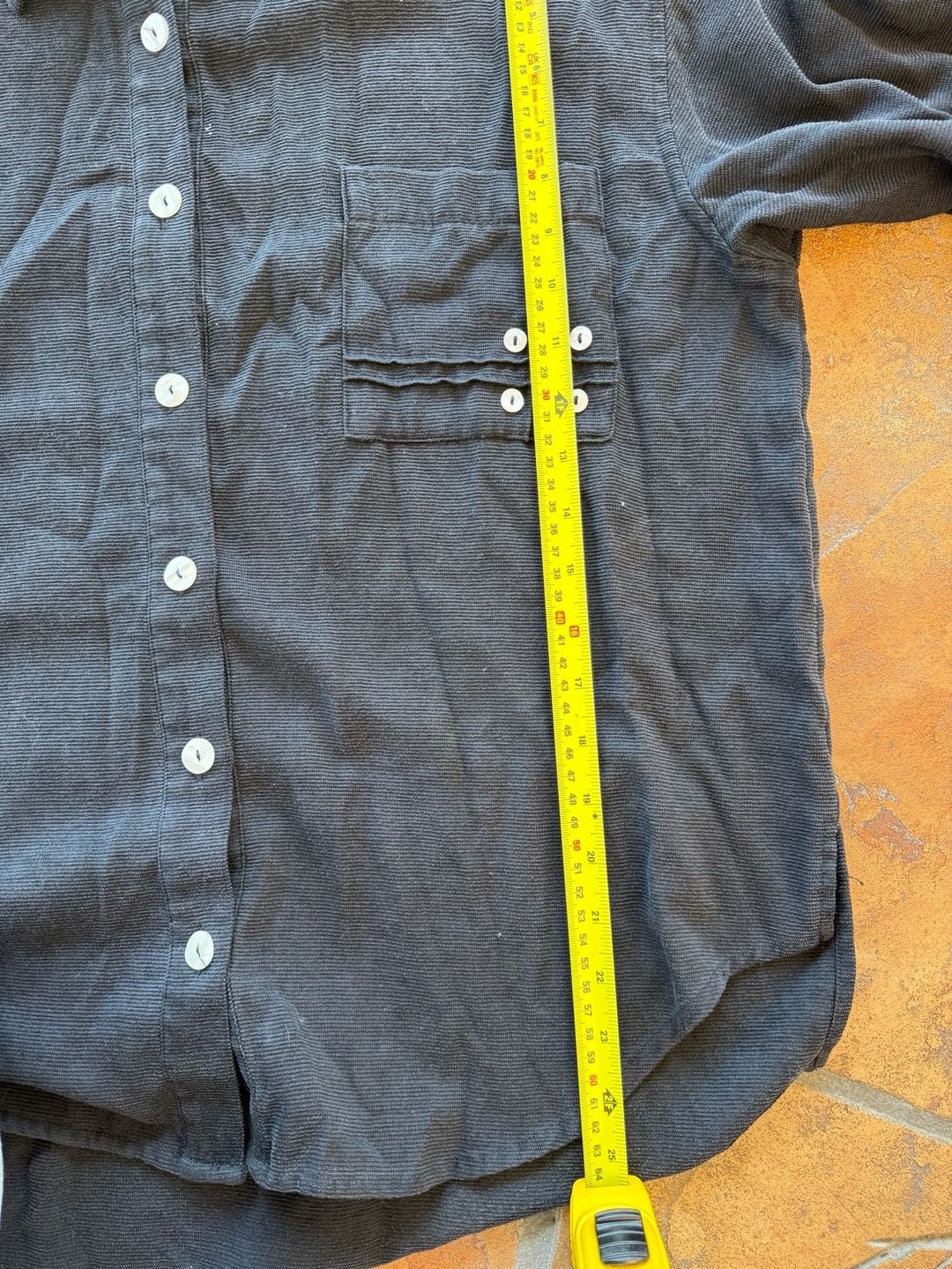 Coldwater Creek Corduroy Button Up Shirt Size M Black Long Sleeve 8