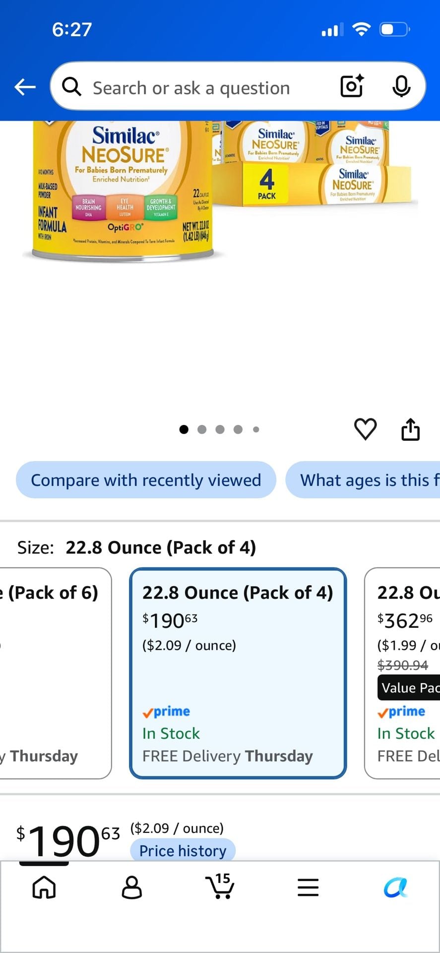 Similac NeoSure Infant Formula 22.8 Ounce 4 Pack 2