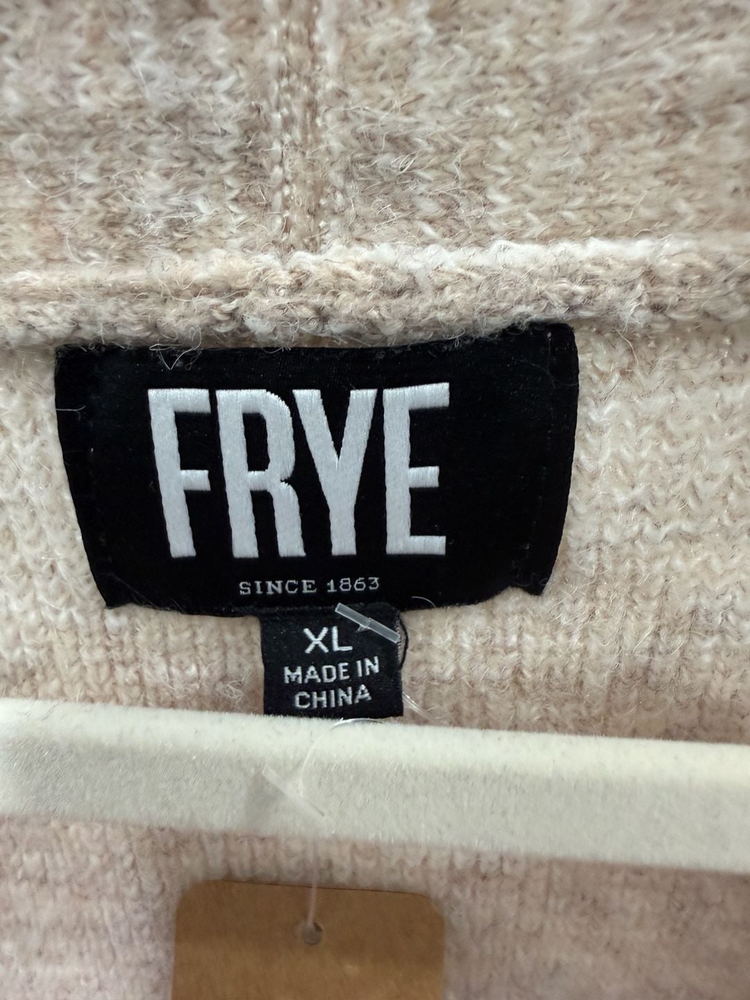 FRYE Open Front Cardigan Size XL Beige Southwestern Aztec Print 3