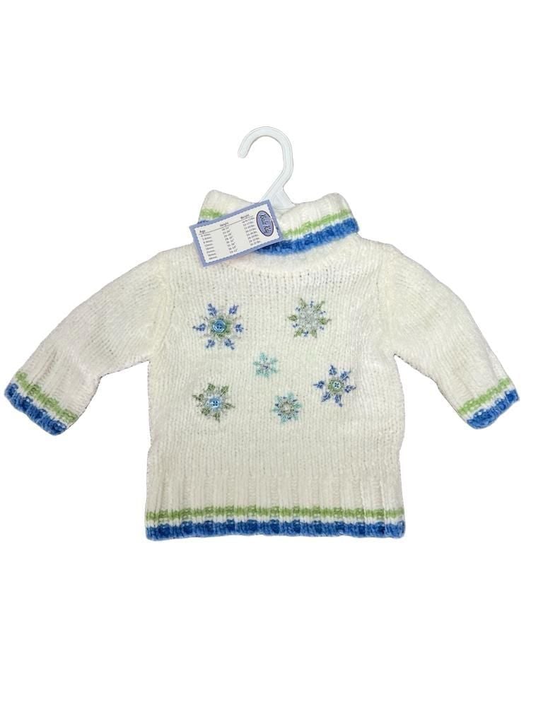 Koala Kids Snowflake Turtleneck Sweater Size 0-3M White baby winter 2