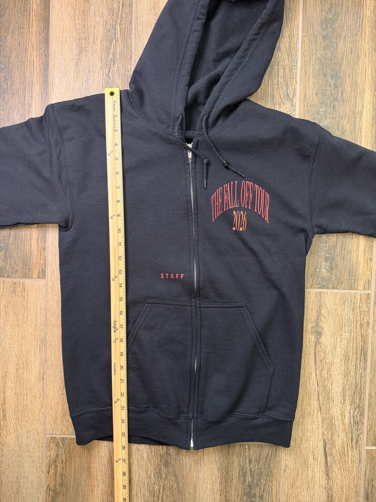 J Cole The Fall Off Tour 2026 Staff Zip Up Hoodie Size S 6