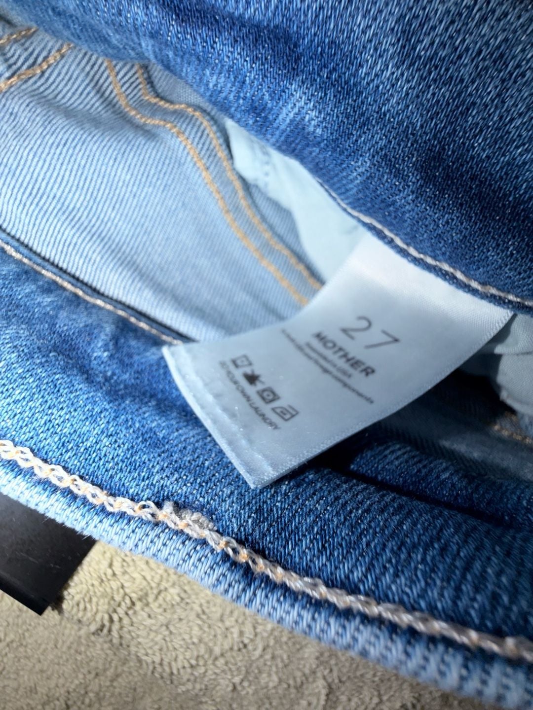 MOTHER The Insider Crop Step Fray Jeans 27 Blue Denim 4