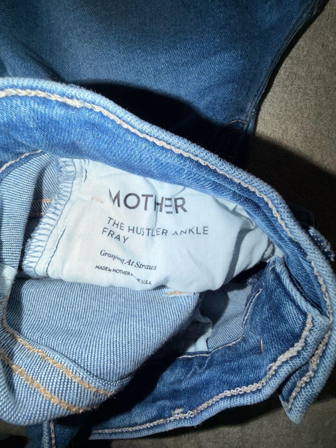 MOTHER The Insider Crop Step Fray Jeans 27 Blue Denim 11