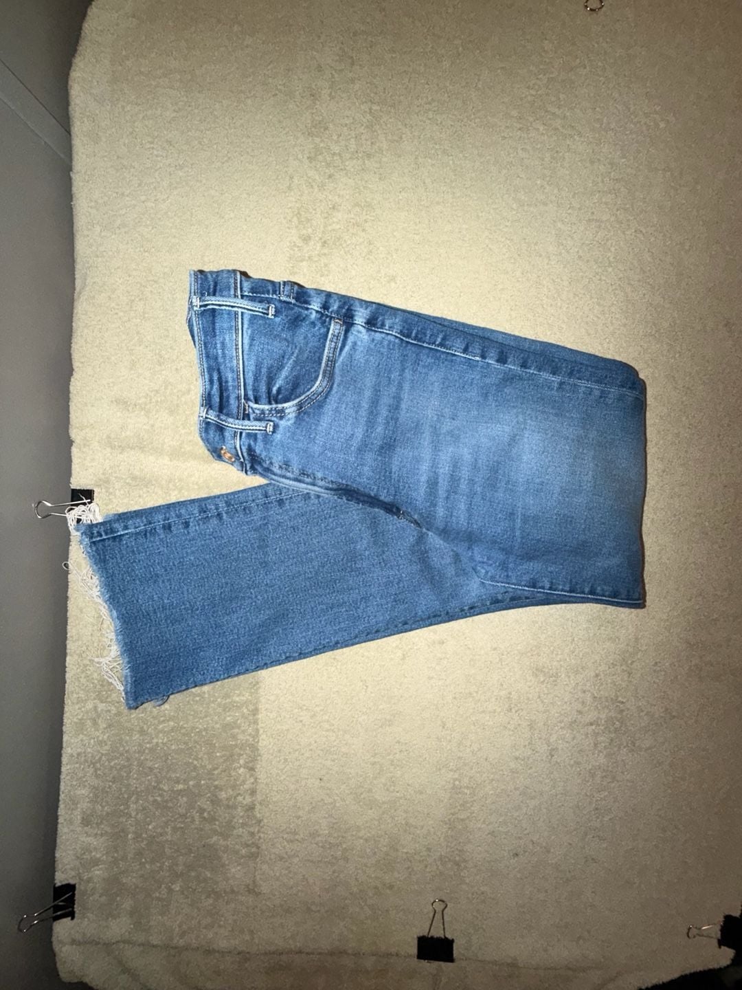 MOTHER The Insider Crop Step Fray Jeans 27 Blue Denim 12