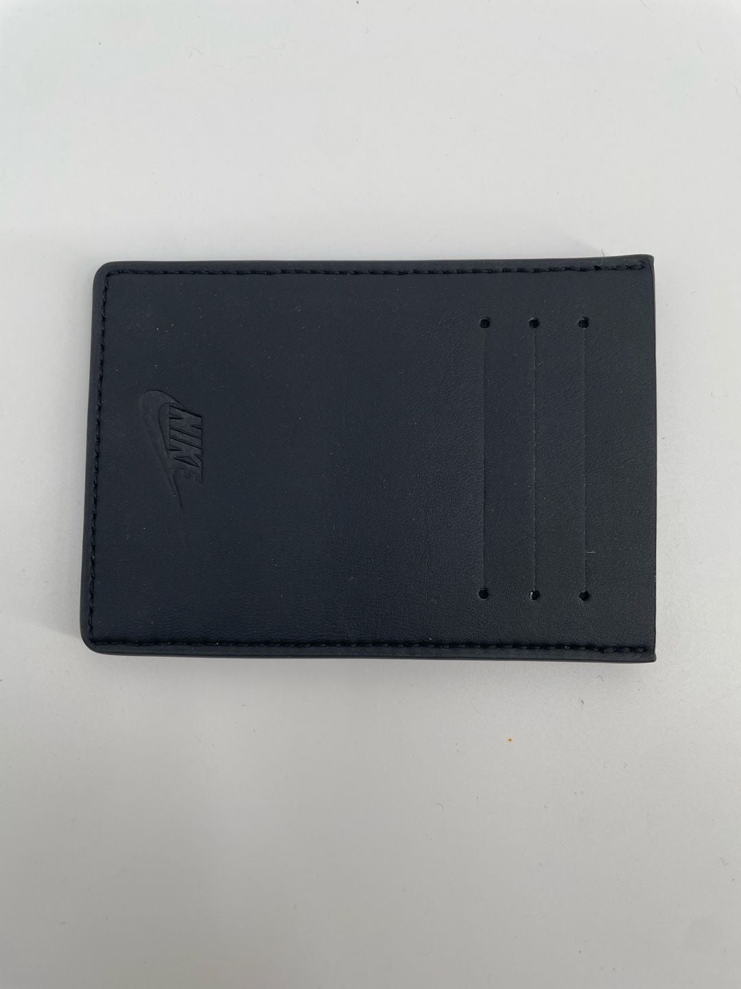 Nike Leather Card Holder Wallet Black White 3