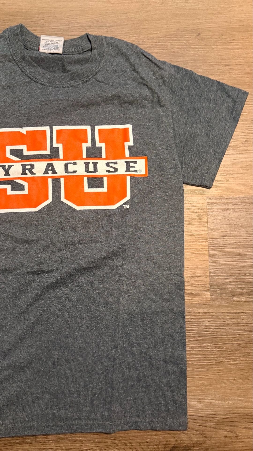 MV Sport Syracuse University T-Shirt Size S Gray Orange Graphic Tee 3