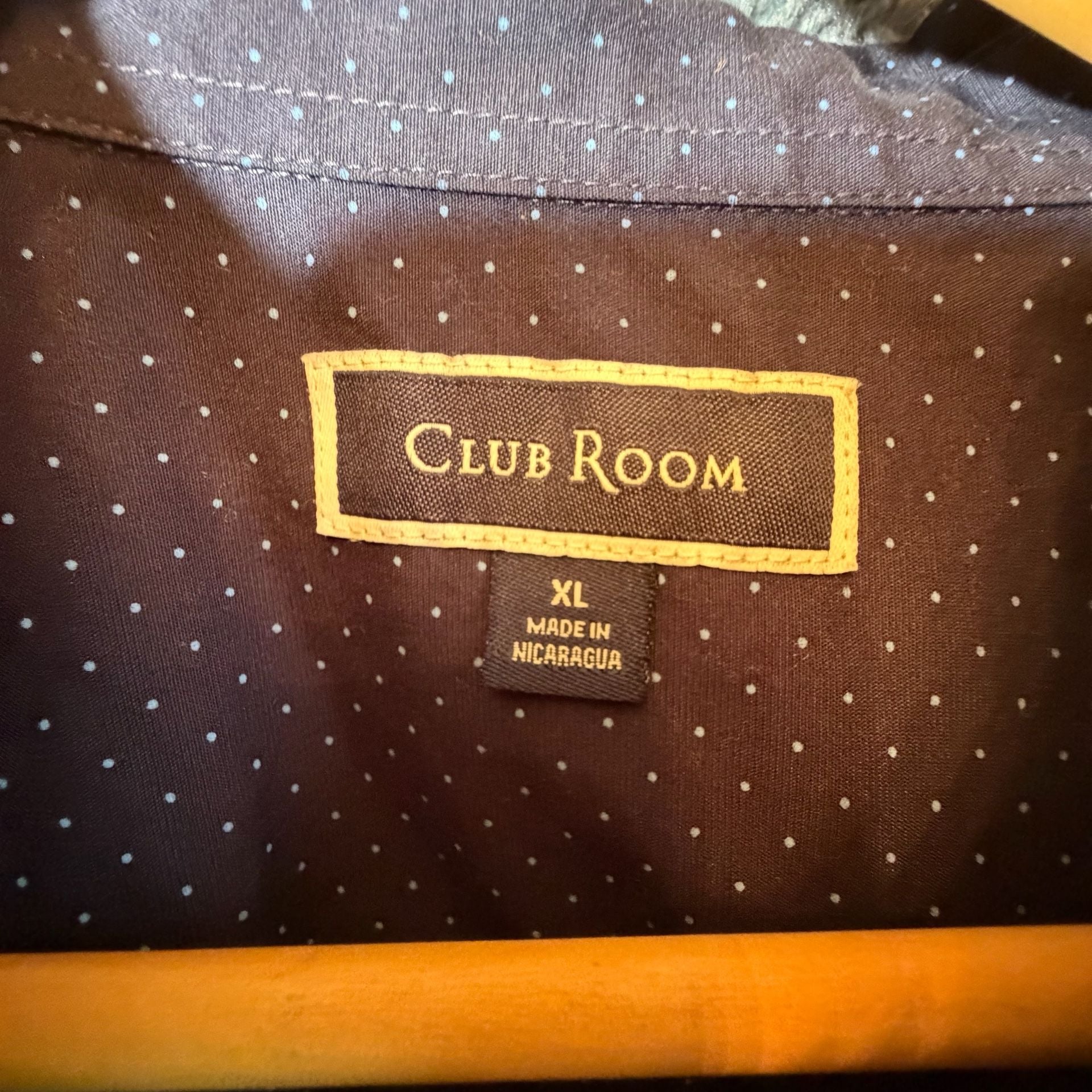 Club Room Short Sleeve Button Down Shirt Size XL Blue Polka Dot 3