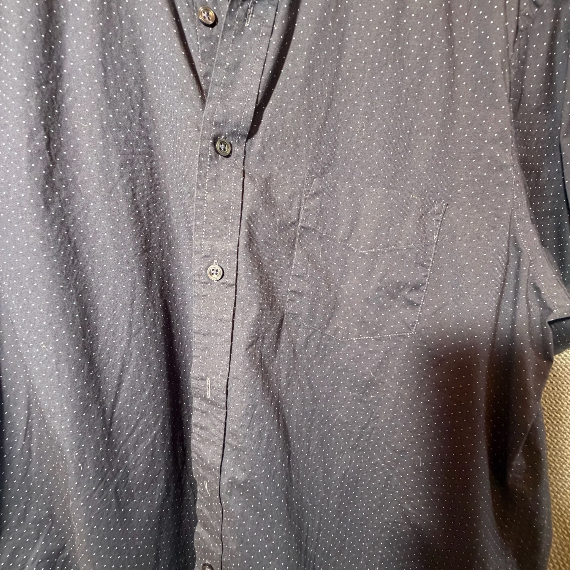 Club Room Short Sleeve Button Down Shirt Size XL Blue Polka Dot 4