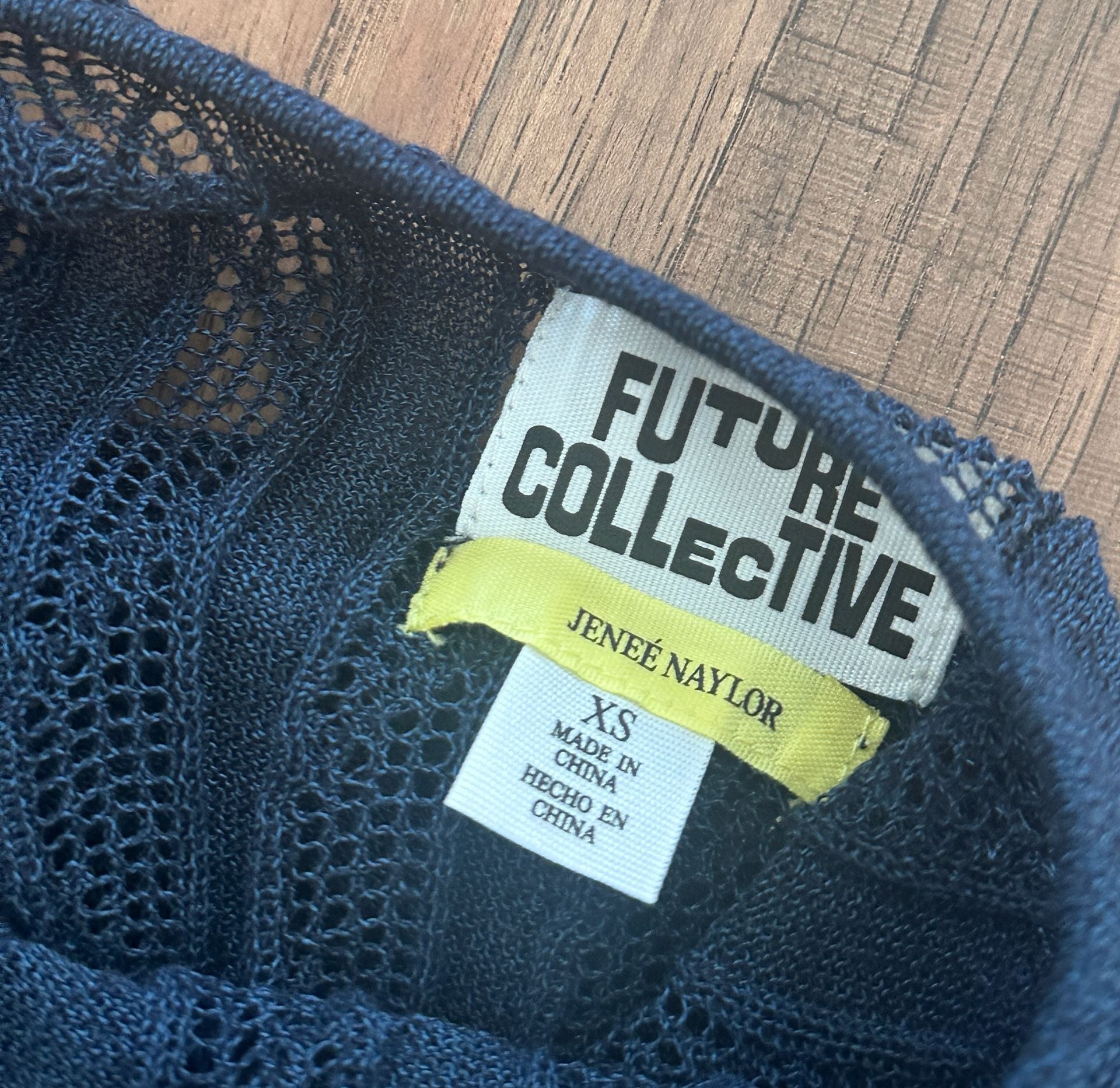 Future Collective Open Stitch Maxi Dress Blue Long Sleeve XL 10