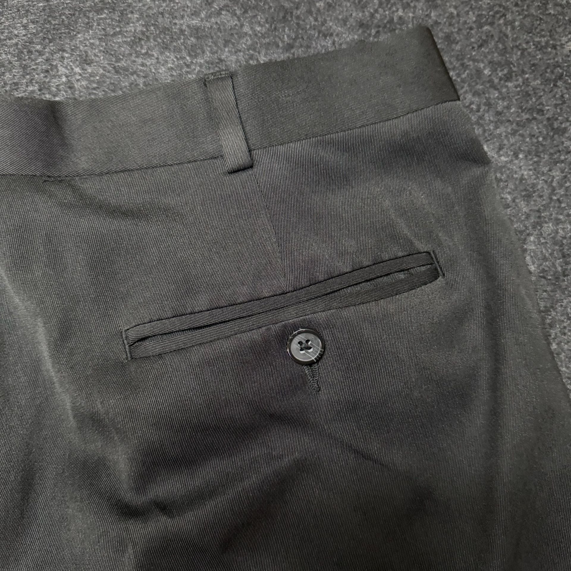 Perry Ellis Portfolio Dress Pants 34x30 Black Pleated Polyester 7