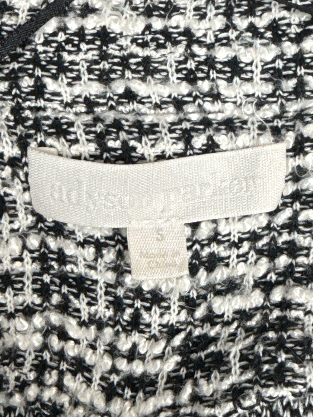 Odyssey & Parker Black White Tweed Cardigan Coat Size S 6