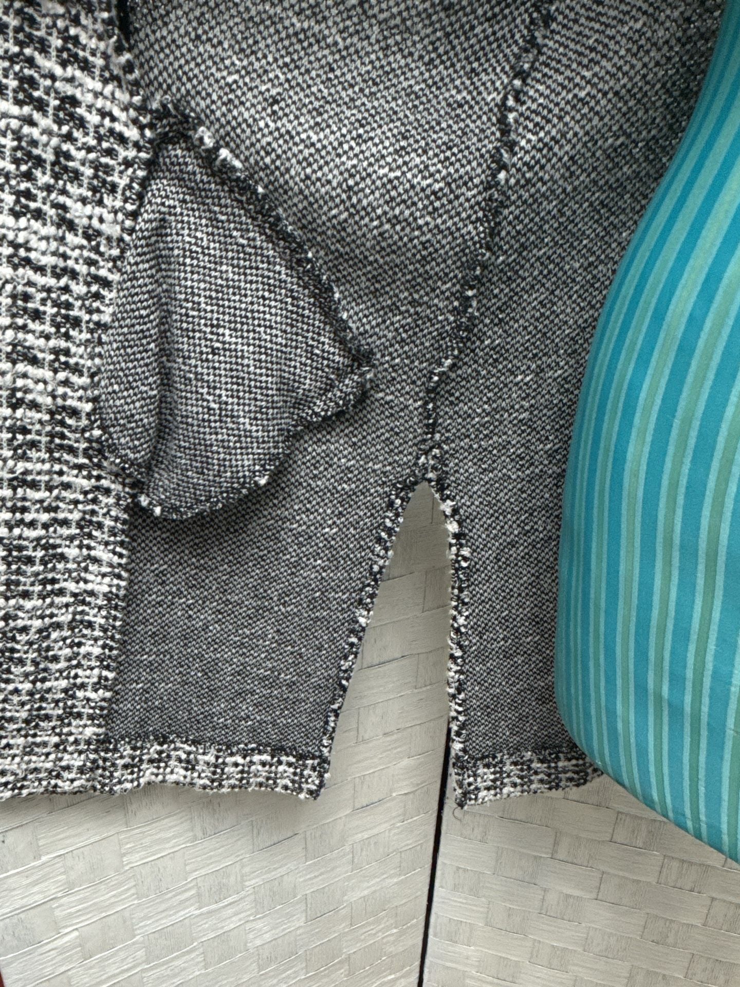Odyssey & Parker Black White Tweed Cardigan Coat Size S 4
